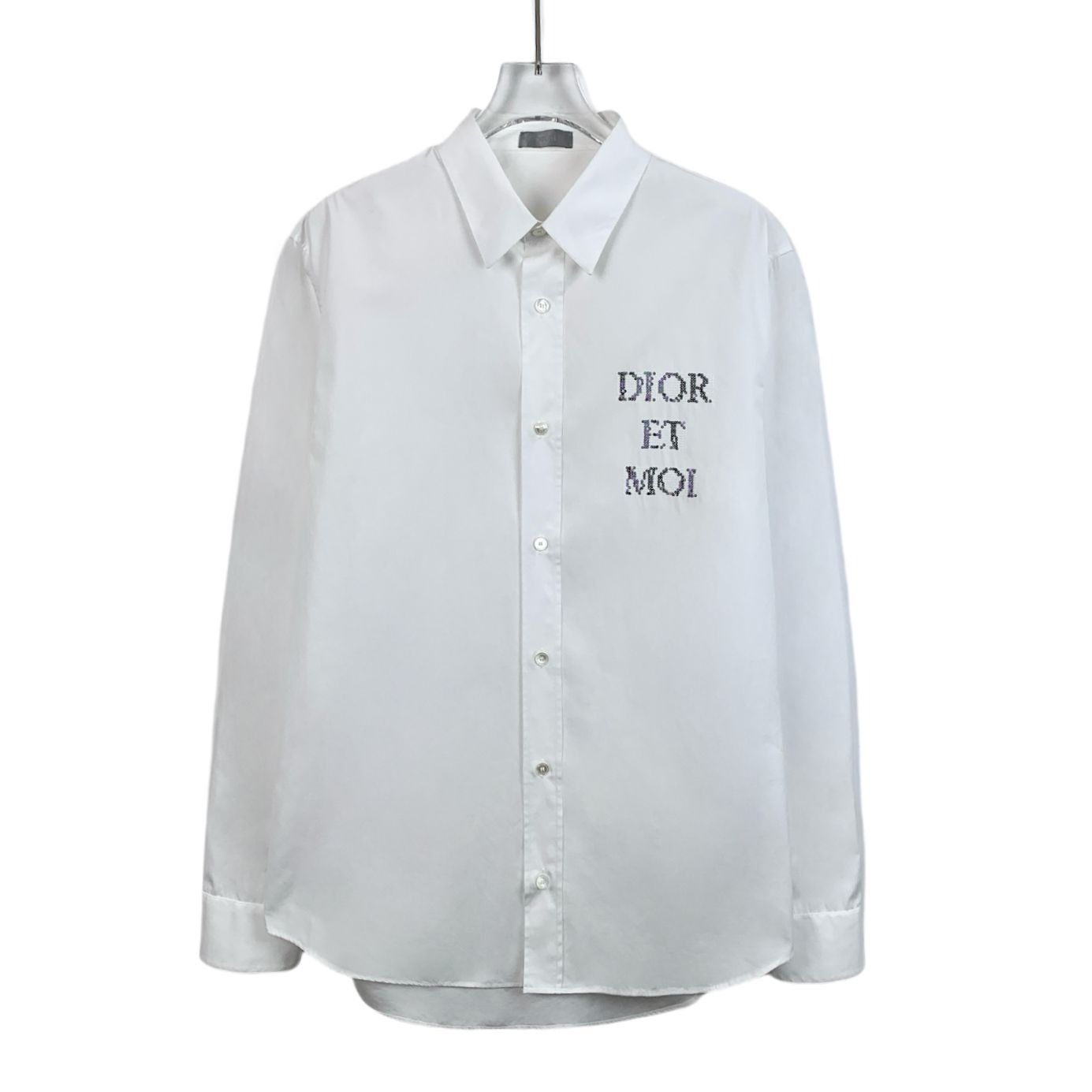 Dior Dior White Cotton & Polyester Embroidered Button-Down Shirt Size S / US 4 / IT 40 - 1 Thumbnail