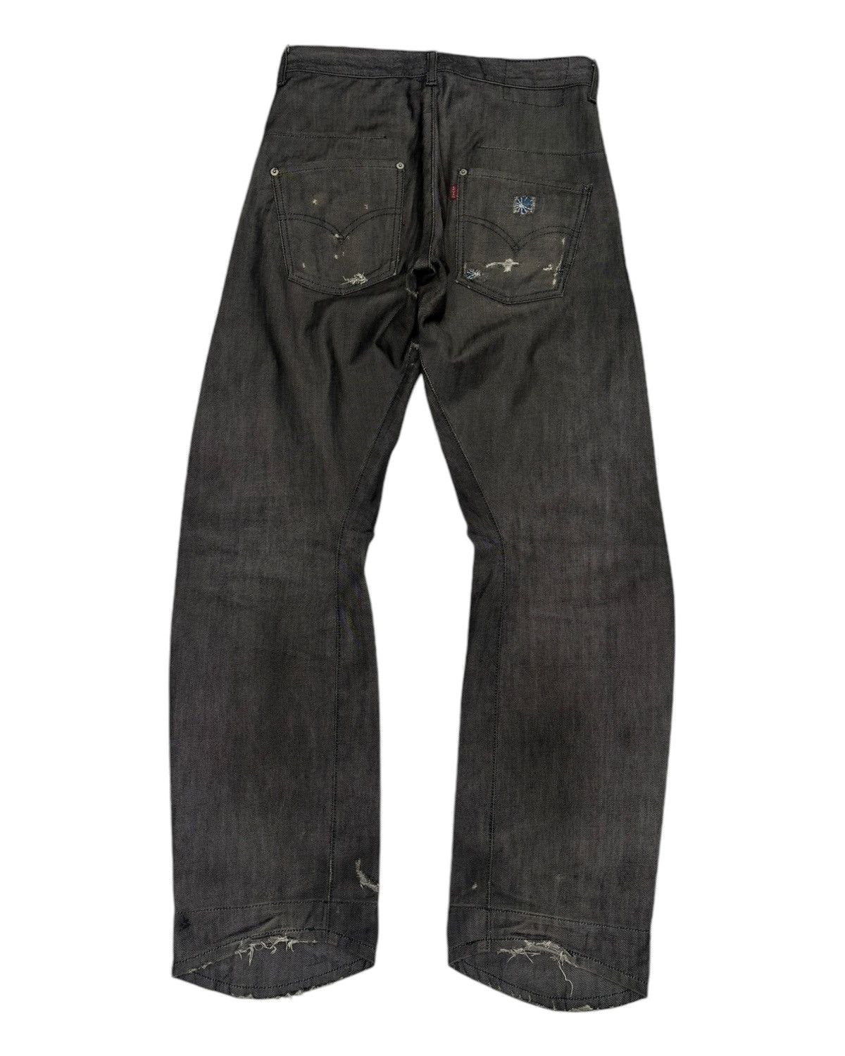 Levi's Levi’s Engineered Curved Black Distressed Denim Jeans Loose Size US 30 / EU 46 - 8 Thumbnail