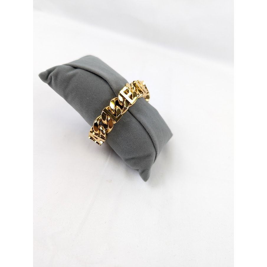 Balenciaga o1rshd1 Size: Small / Logo Bracelet in Gold Size ONE SIZE - 3 Thumbnail