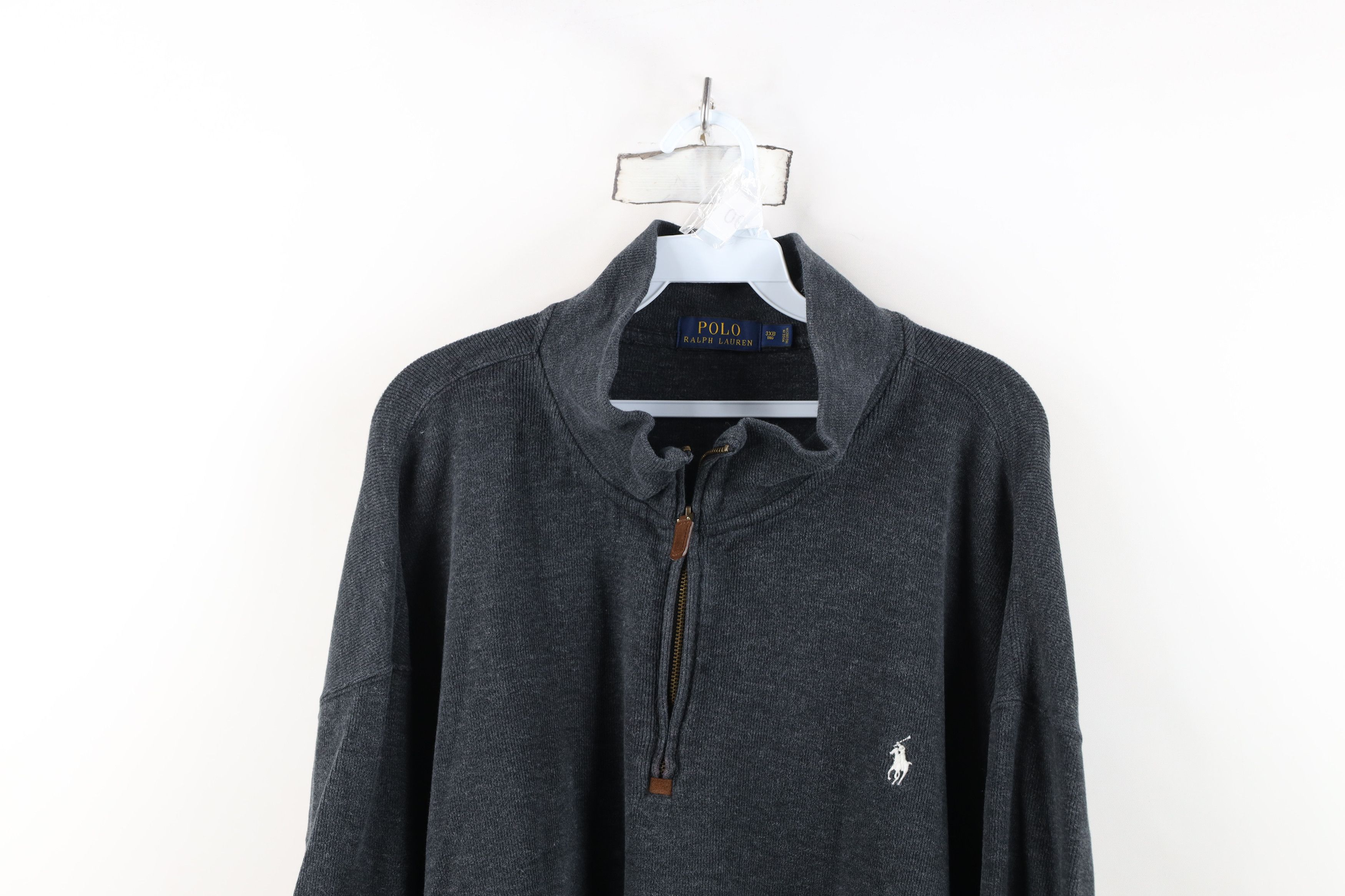 Ralph Lauren Vintage Ralph Lauren Cotton Ribbed Knit Half Zip Sweater Size US XXL / EU 58 / 5 - 2 Thumbnail
