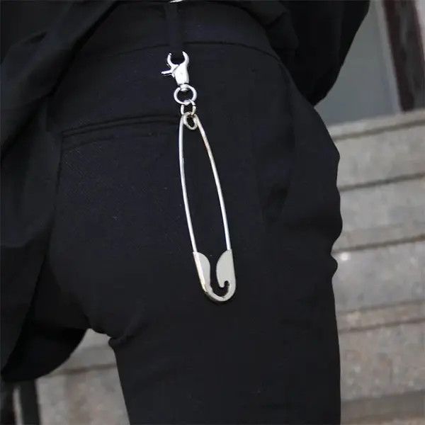 Other Punk Big Safety Pin Metal Pendant Keychain Size ONE SIZE - 4 Thumbnail