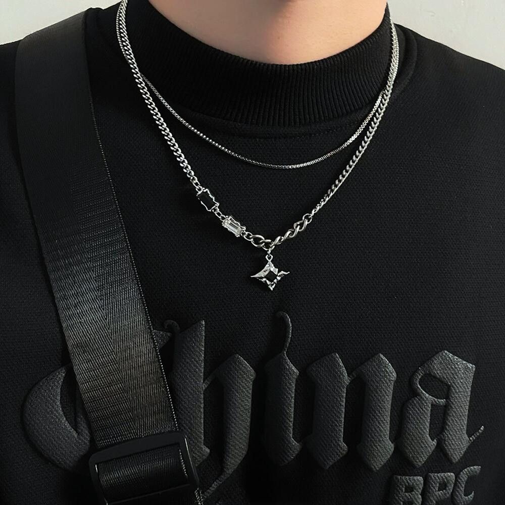 Jewelry × Vintage Titanium steel Star Necklace Chain Size ONE SIZE - 1 Thumbnail