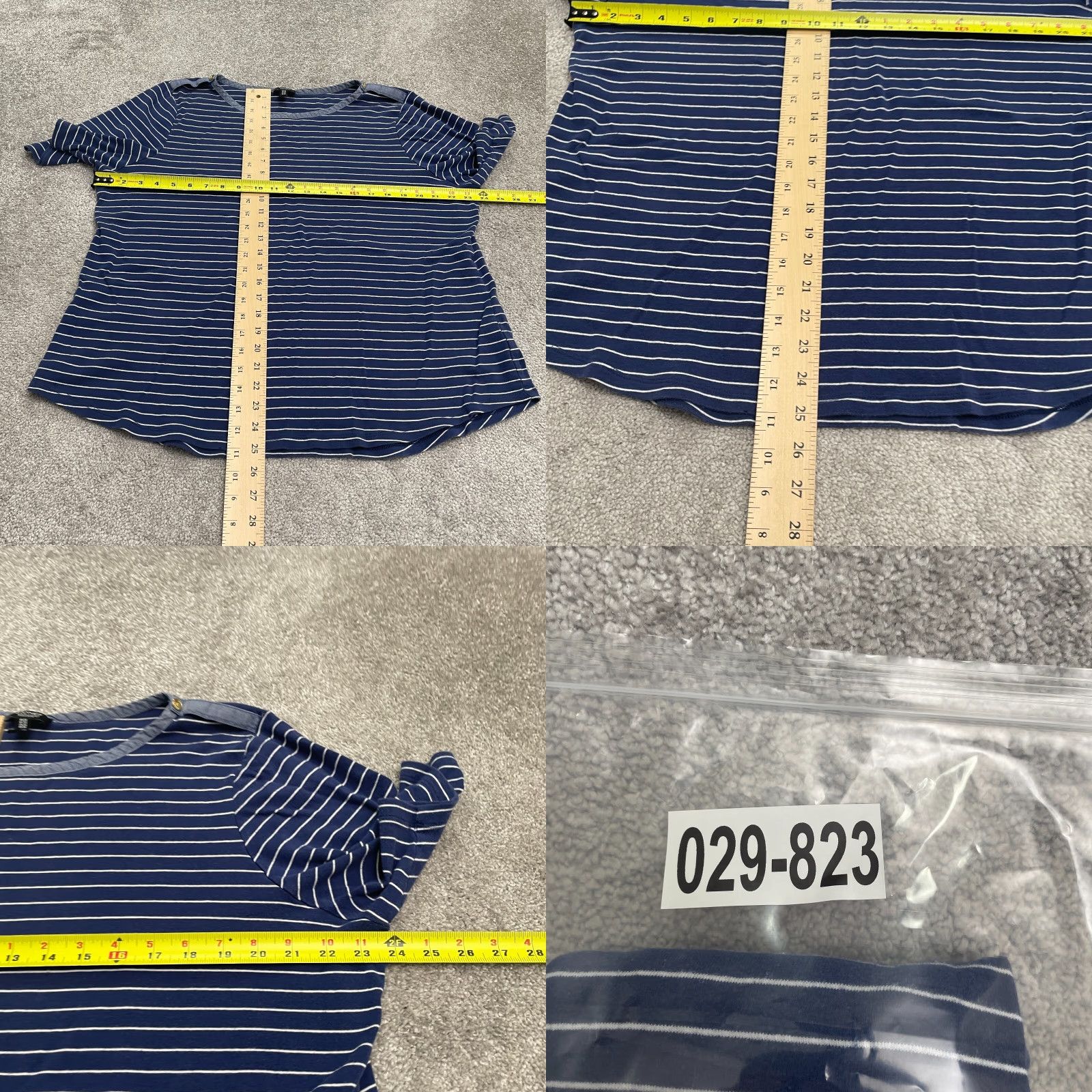 Jones New York Jones New York T-Shirt Womens 3X Striped Short Sleeve Round Neck Blue White Size XXL / US 16-18 / IT 52-54 - 8 Thumbnail