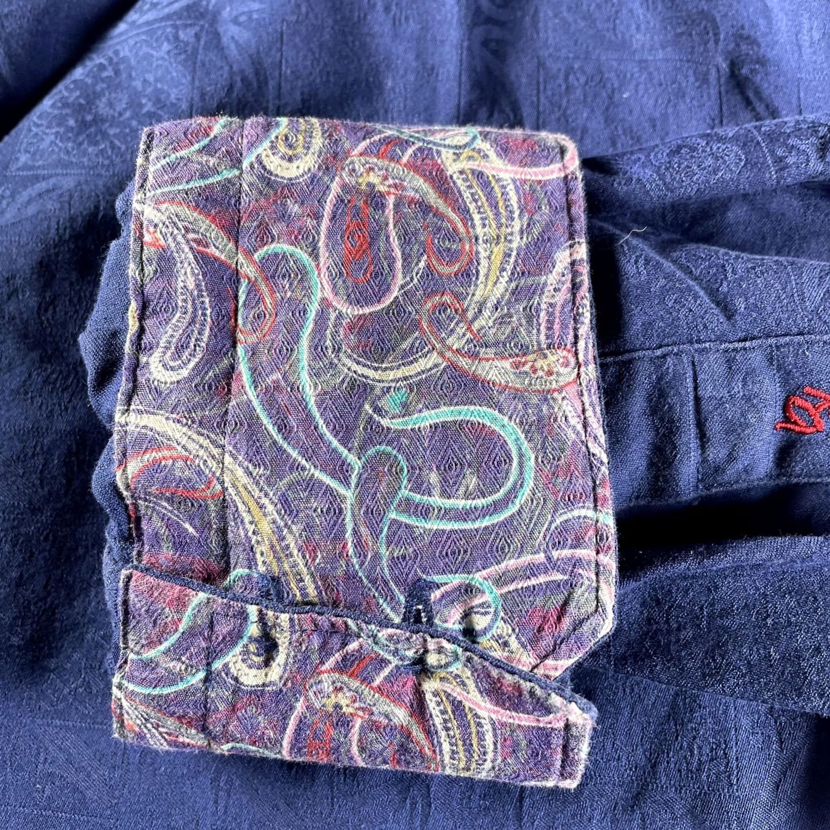 Robert Graham Robert Graham Shirt Mens XL Blue Classic Fit Jacquard Flip Cuff Button Down Size US XL / EU 56 / 4 - 2 Thumbnail