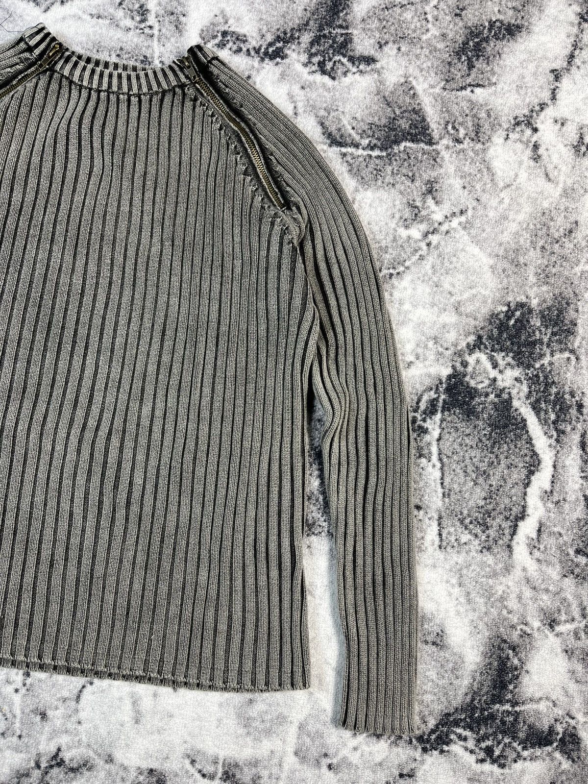 Other Avant Garde Rib Knit Zip Shoulder Sweater Minimal L Size US L / EU 52-54 / 3 - 3 Thumbnail