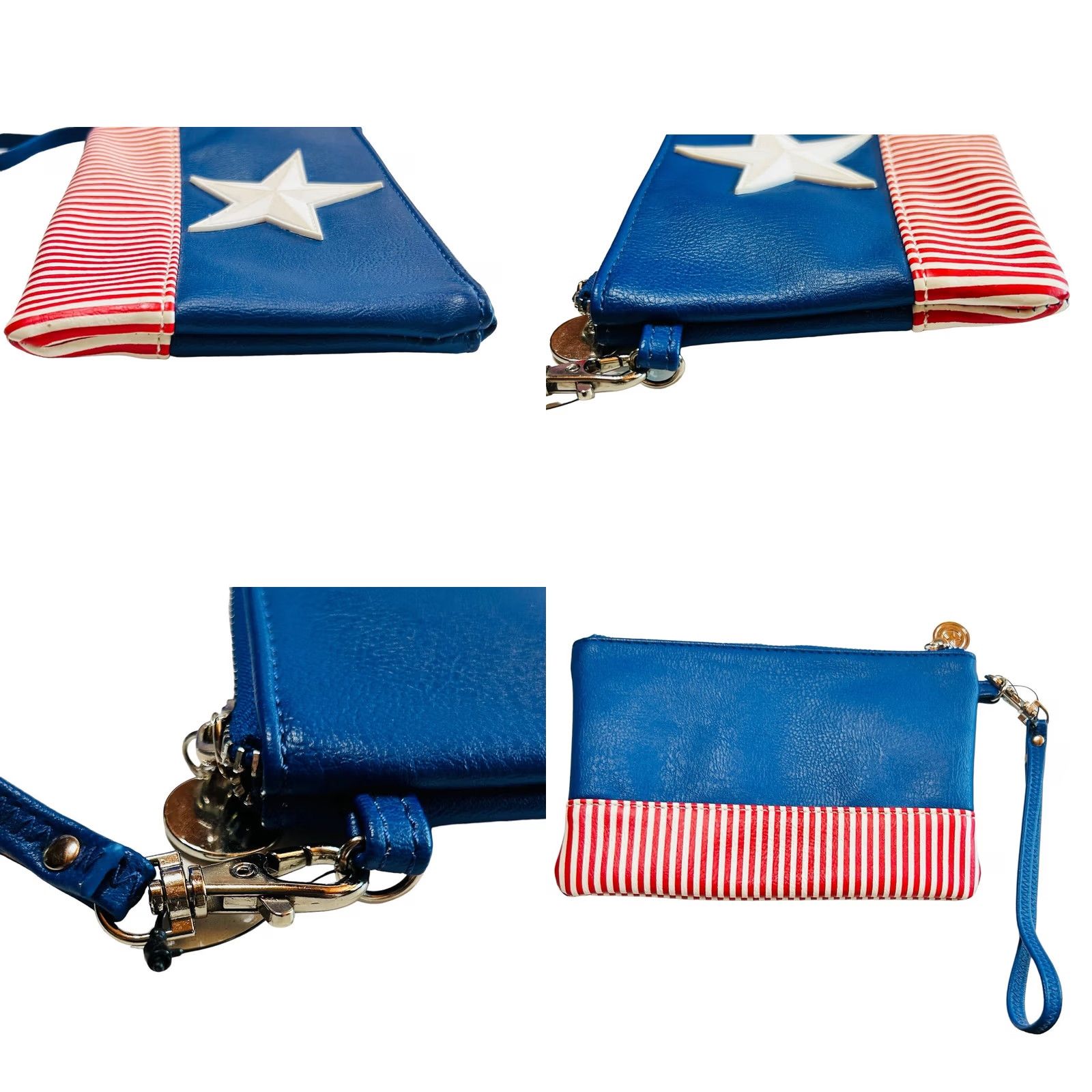 Vintage VINTAGE Marvel Disney Captain America Wristlet Wallet Purse 8"×5" Patriotic / Star NWOT Size ONE SIZE - 8 Thumbnail