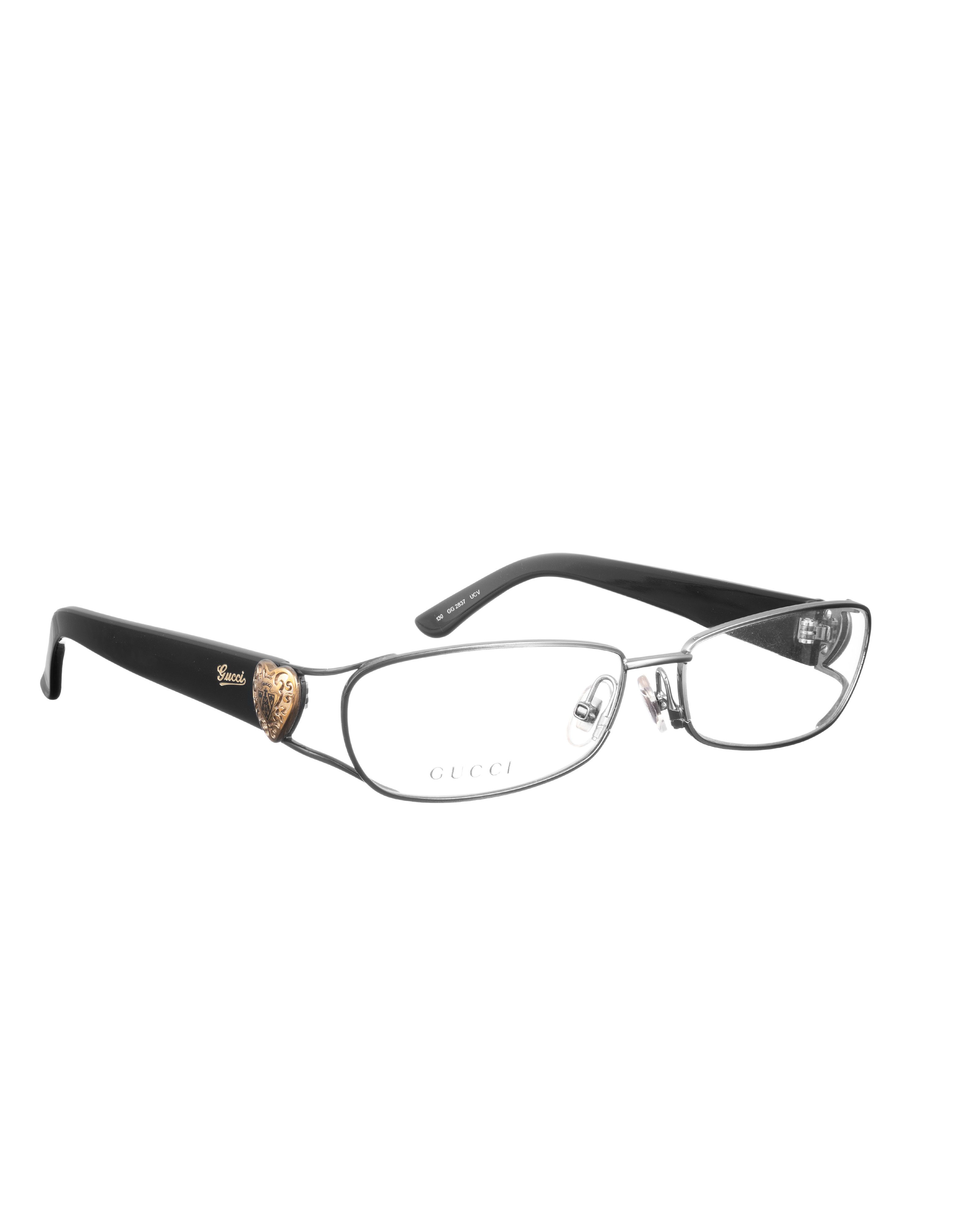 Gucci Gucci 00s Black Glasses with Gold Hearts Size ONE SIZE - 2 Thumbnail