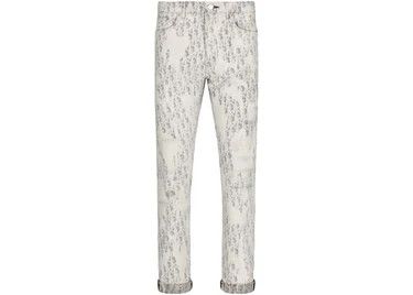 o1mle0326 Allover Oblique Kasuri Denim Jeans in Neutrals