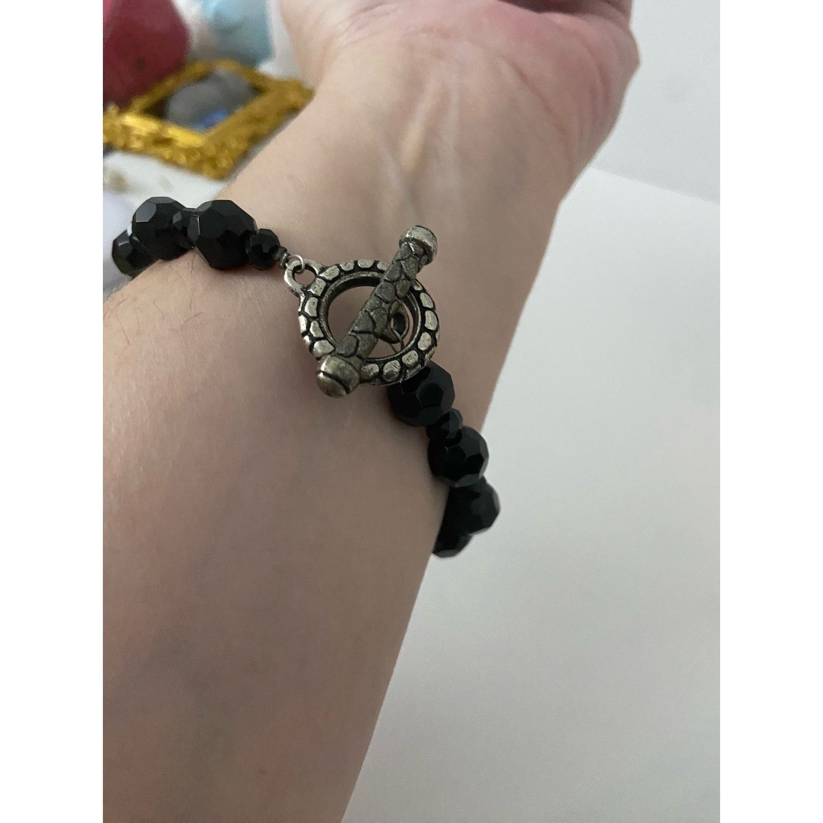 Vintage black bead bracelet Size ONE SIZE - 2 Thumbnail