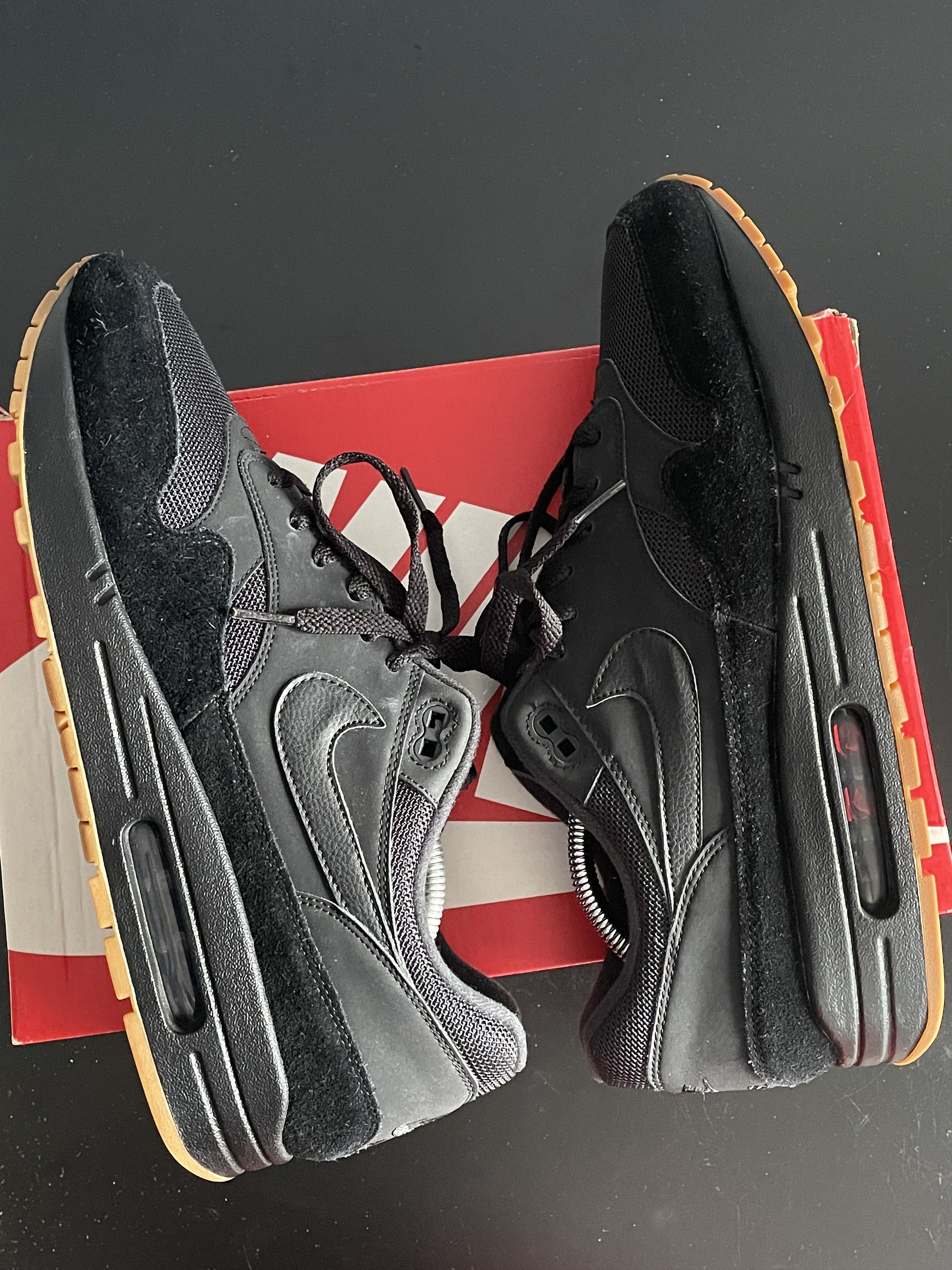 DS Nike Air Max Black Gum Triple patta parra 2018 supreme