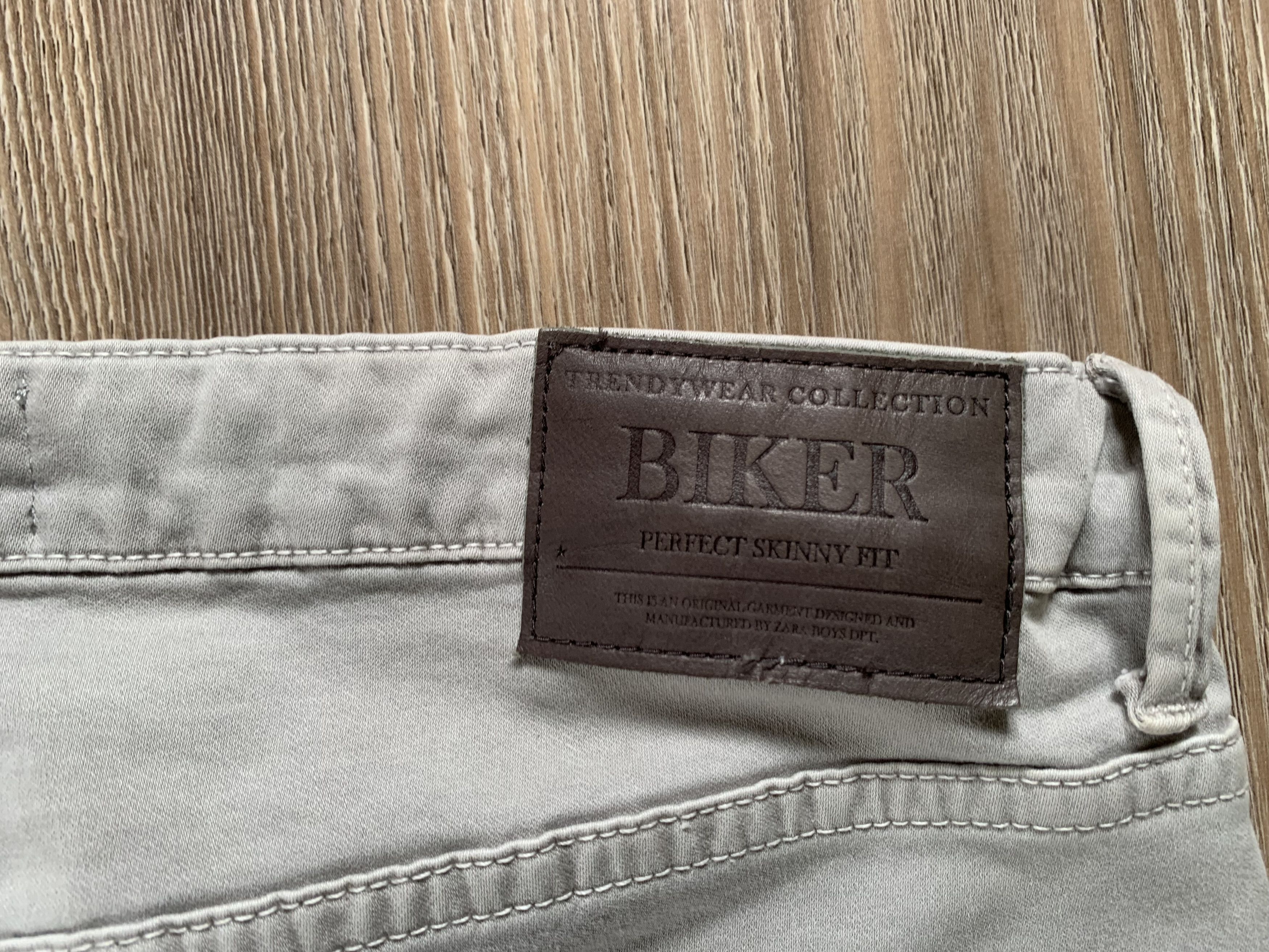 Designer × Zara New Zara Boys Colection Biker Denim Grey Jeans Size US 26 / EU 42 - 6 Thumbnail