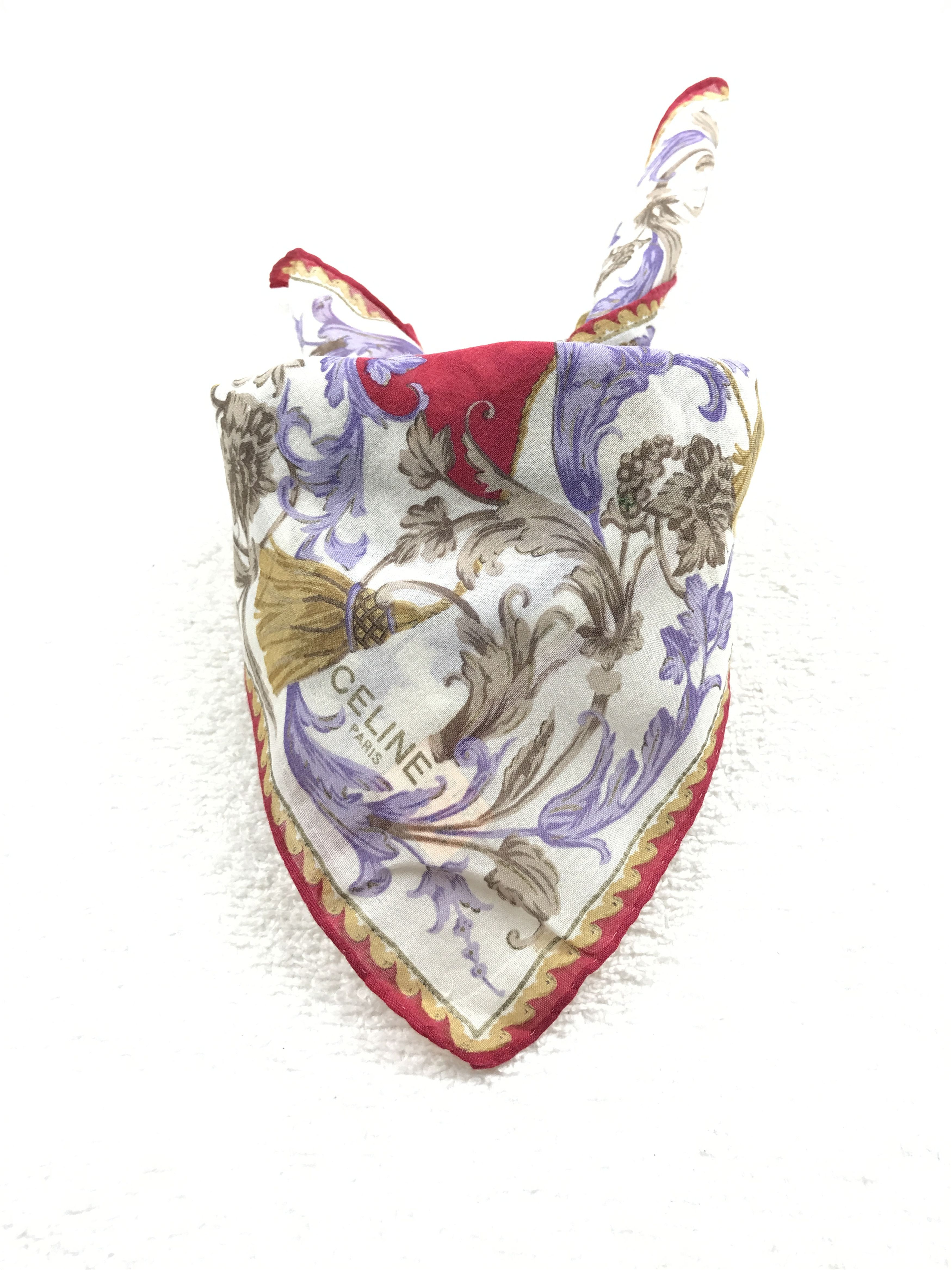 Celine × Vintage Vintage Celine Bandana Neckerchief Handkerchief Size ONE SIZE - 3 Thumbnail