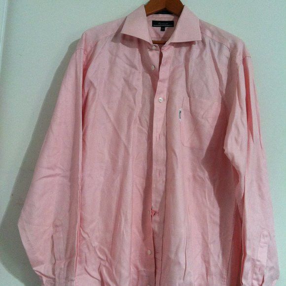 Faconnable FACONNABLE MENS PINK 100%COTTON DRESS SHIRT SIZE: 17.5 Size US XL / EU 56 / 4 - 4 Thumbnail