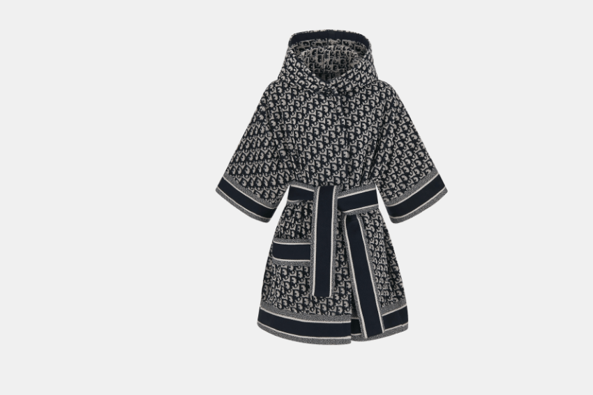 Dior o1w1db10525 211V61 Hooded Dressing Gown in Blue/White Size L / US 10 / IT 46 - 1 Thumbnail