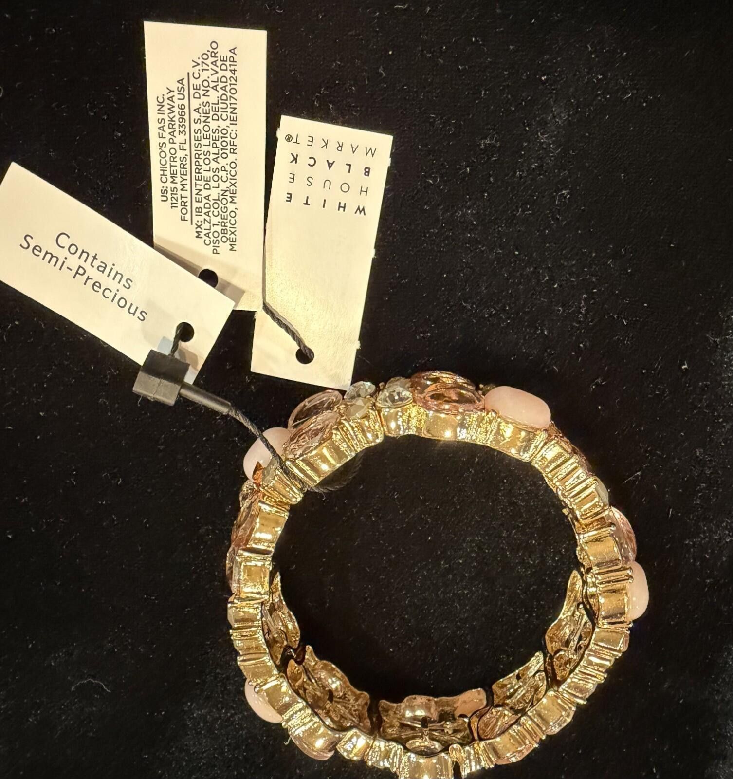 Other WHBM Semi-Precious Rose Quartz Bracelet & Earrings NWT Size ONE SIZE - 2 Thumbnail