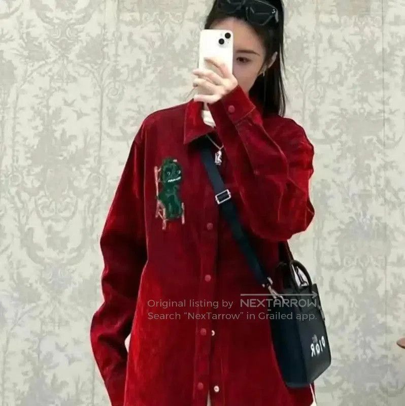 Dior Dior Red Plant Fiber Jacket with Embroidery . Size US M / EU 48-50 / 2 - 9 Thumbnail