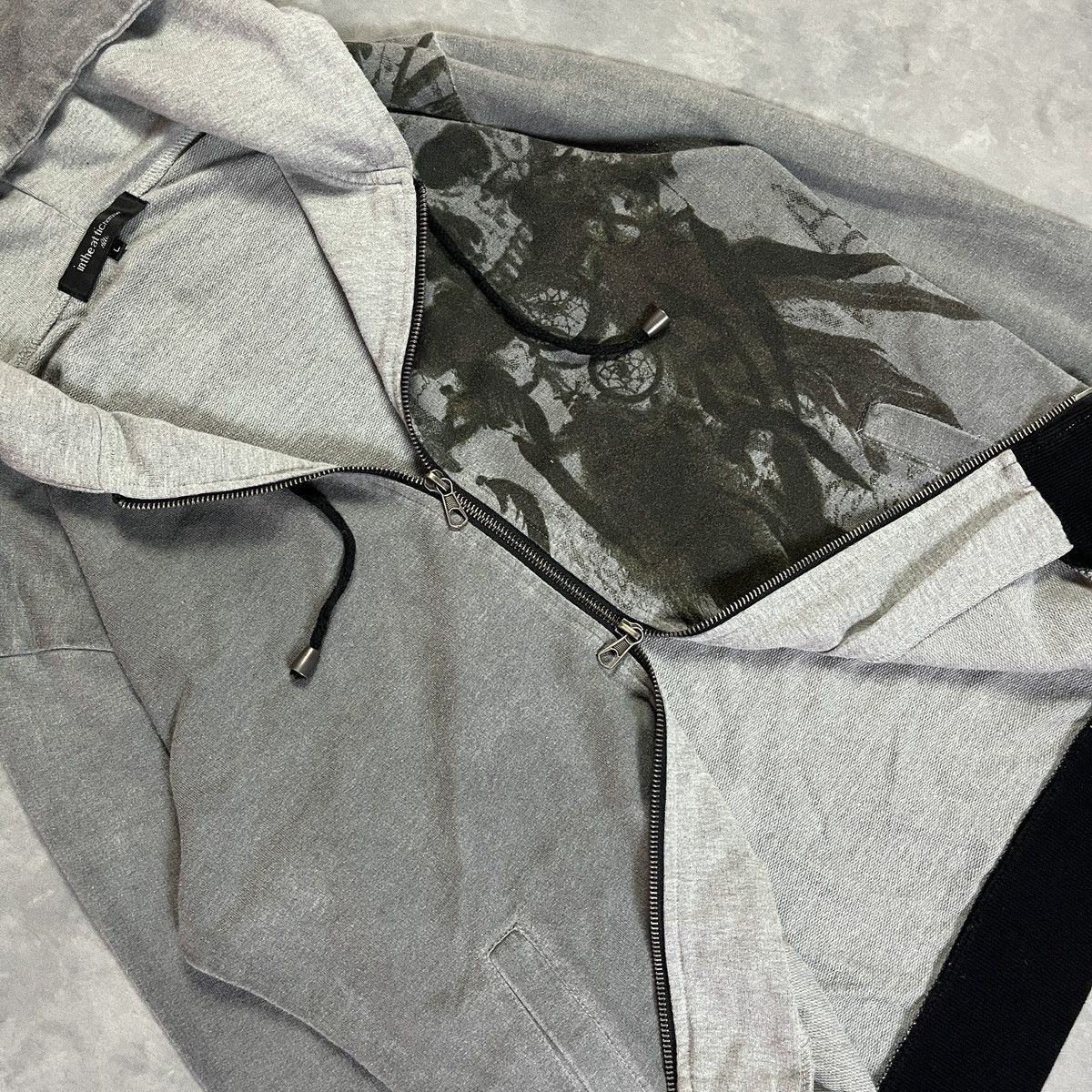 In The Attic In The Attic Y2K Poem Gothic Skull Double Zip Hoodie Size US L / EU 52-54 / 3 - 6 Thumbnail