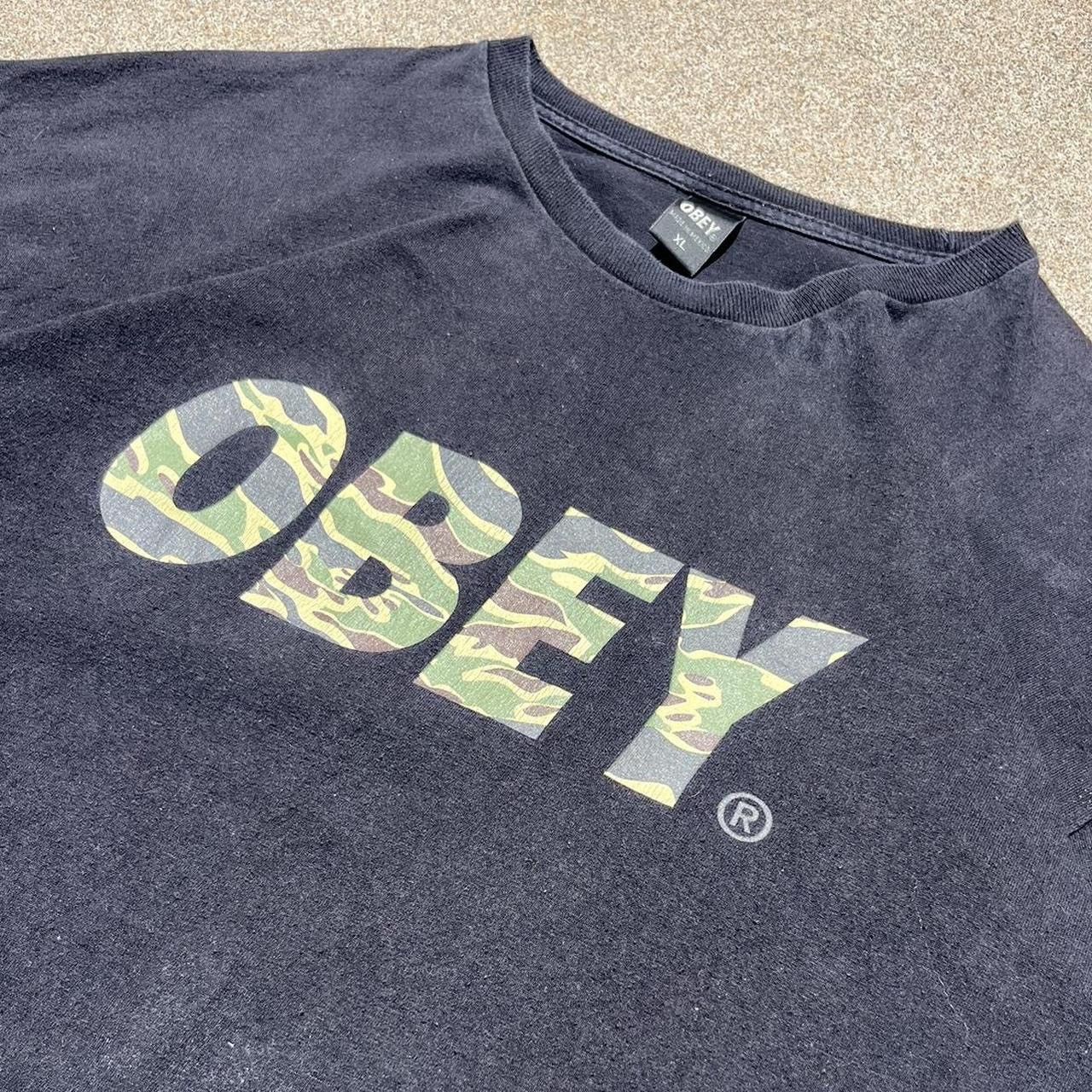 Obey × Vintage Vintage Obey Camo Letter Tee XL Y2K Streetwear Skater Size US XL / EU 56 / 4 - 1 Thumbnail