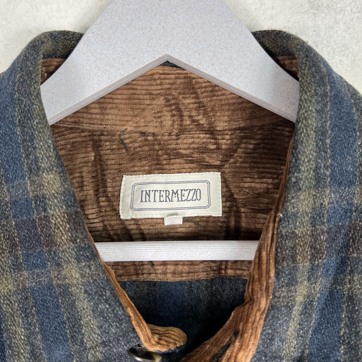 Issey Miyake 🔥 VINTAGE INTERMEZZO WOOL PLAID SHADOWS CPO JACKET Size US L / EU 52-54 / 3 - 11 Thumbnail