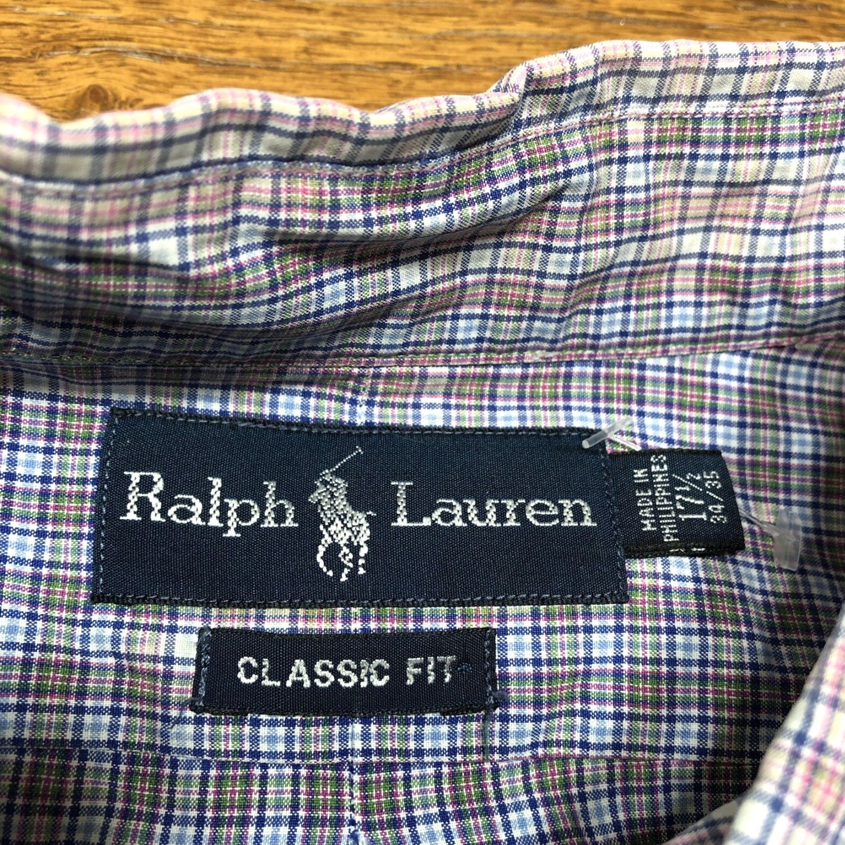 Ralph Lauren Vtg Polo Ralph Lauren Acid Wash Button Down Shirt Mens 17.5 34/35 Blue Green Shirt Mens Size US XXL / EU 58 / 5 - 5 Thumbnail