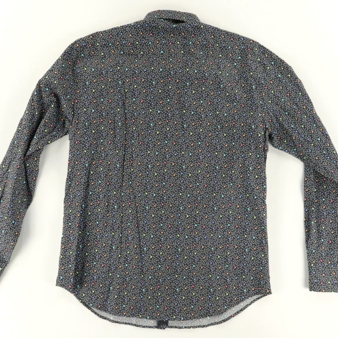 BUGATCHI Bugatchi Shirt Black Mens L Button Up Cotton Microphone DJ Print Long Sleeve Slim Fit Adults Size US L / EU 52-54 / 3 - 4 Thumbnail