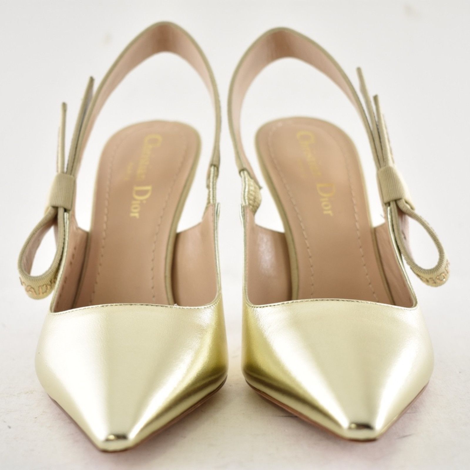 Dior Dior J'adior Light Gold Crystal Ribbon Logo Slingback Pump Size US 6.5 / IT 36.5 - 7 Thumbnail