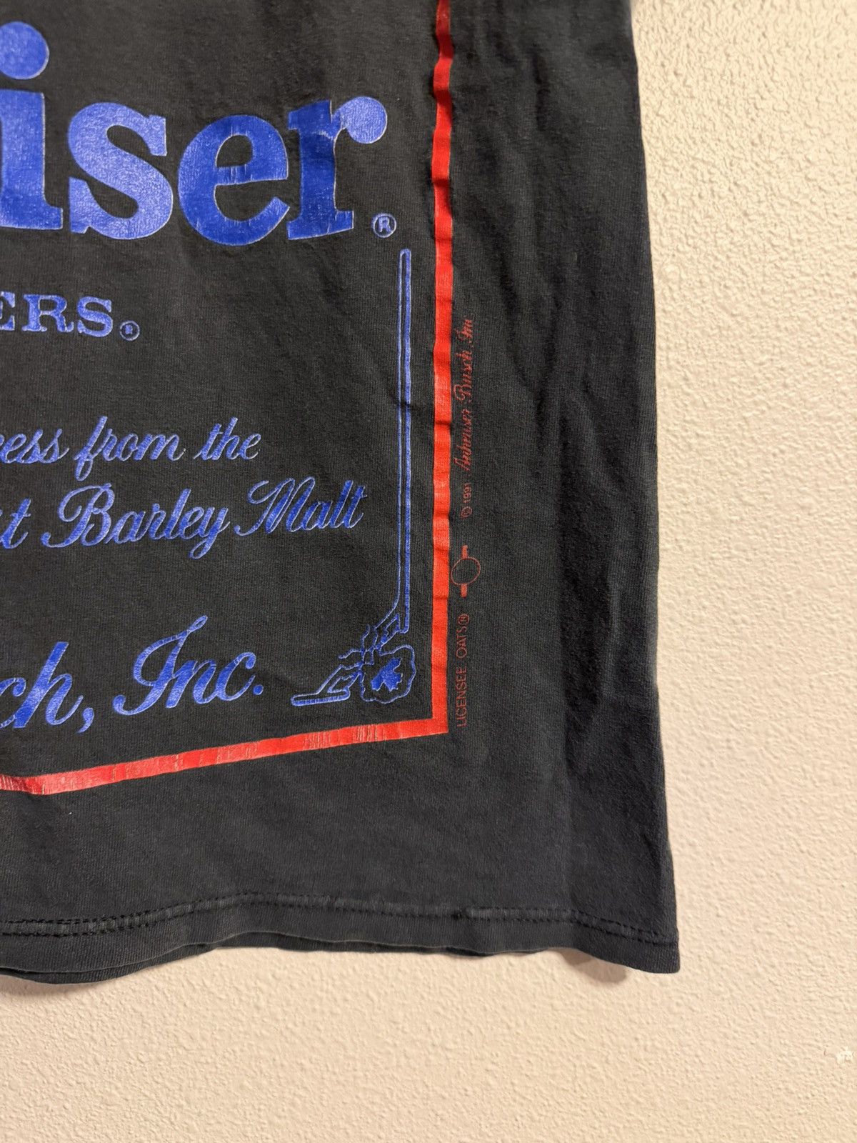 Budweiser Rare vtg 90s Budweiser wild oats AOP shirt single stitch Size US L / EU 52-54 / 3 - 5 Thumbnail