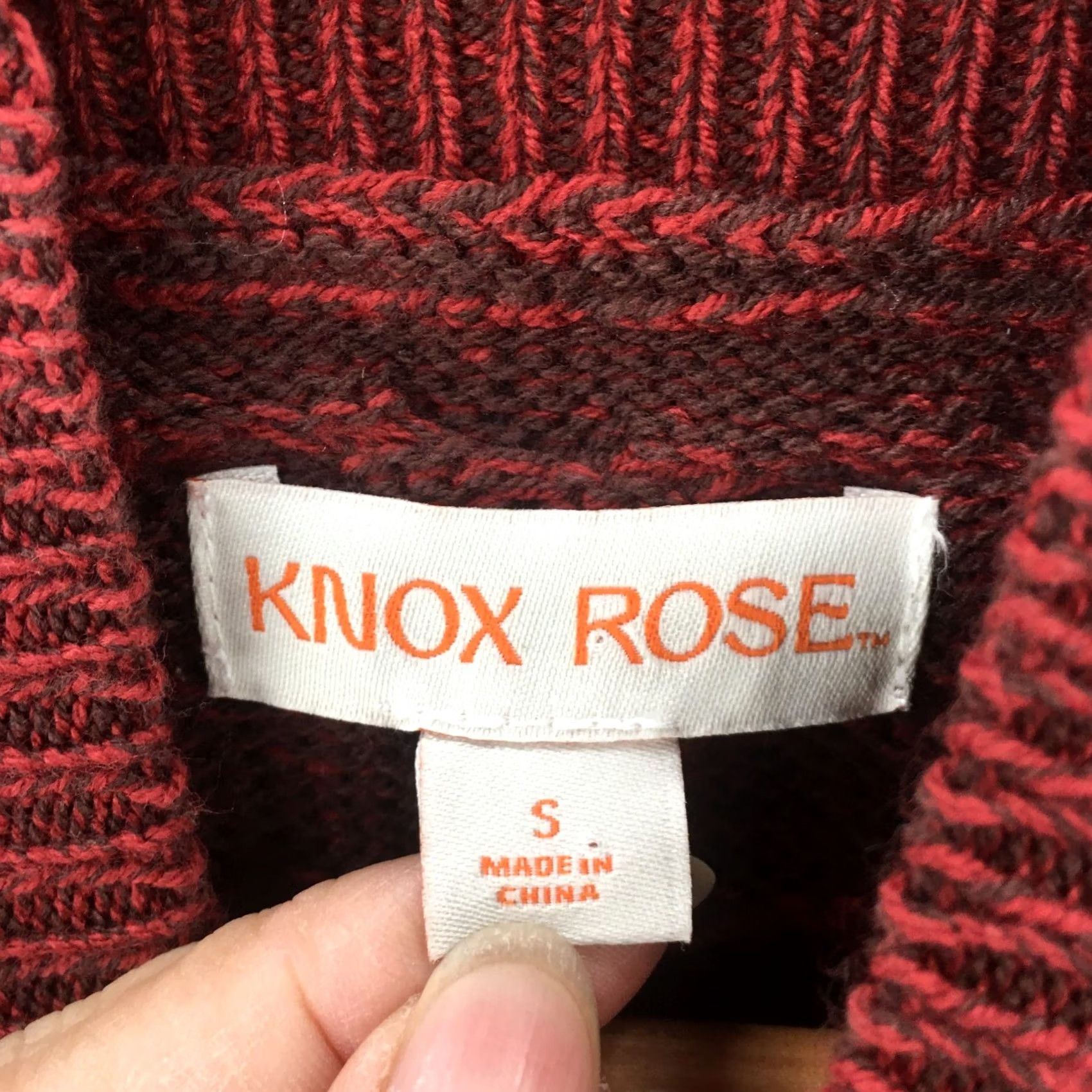 Vintage Knox Rose Honeycomb Knit Turtleneck Sweater Womens S Red Long Sleeve Pullover Size S / US 4 / IT 40 - 6 Thumbnail