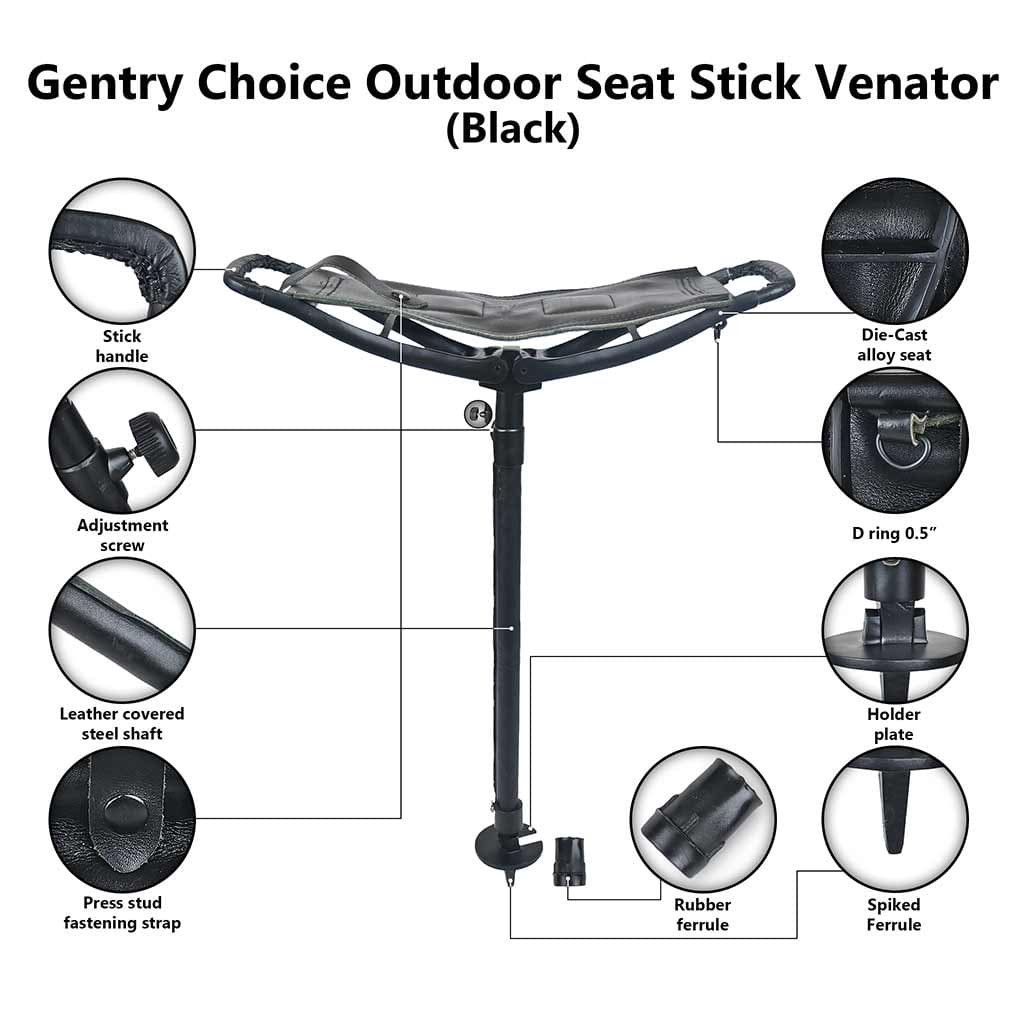 Leather × Other Leather Walking Stick Folding Seat Venator Black Size 40 - 8 Thumbnail