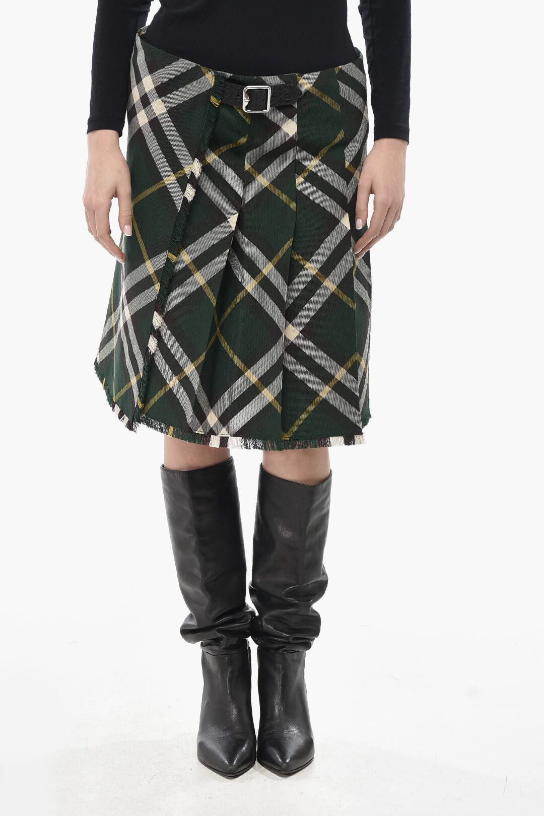 Burberry Wool Trapeze Skirt with Tartan Pattern Size S / US 4 / IT 40 - 1 Thumbnail