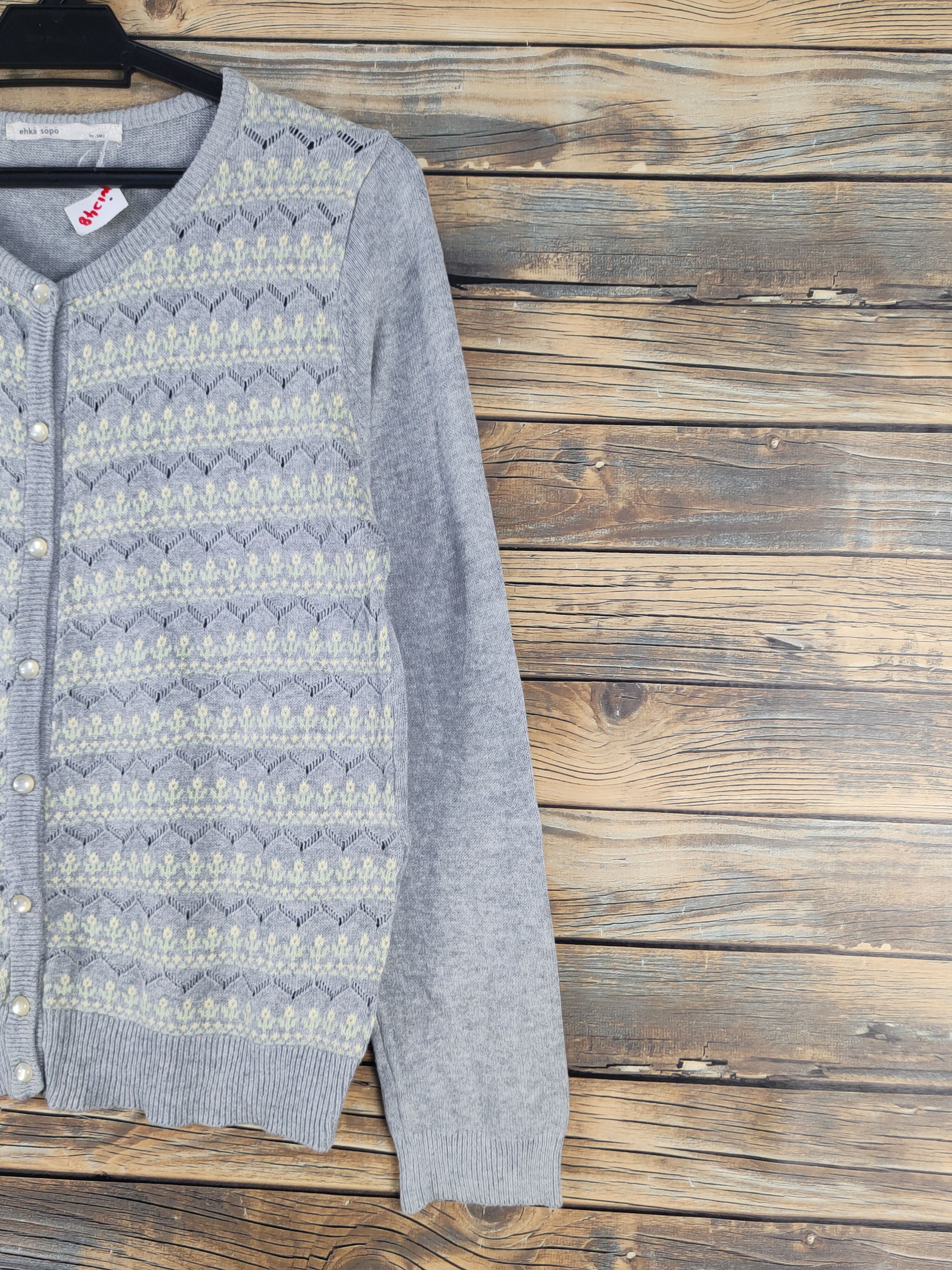 Homespun Knitwear × Japanese Brand Ehka Sopo Gray Knitwear Cardigan #W1248 Size M / US 6-8 / IT 42-44 - 5 Thumbnail