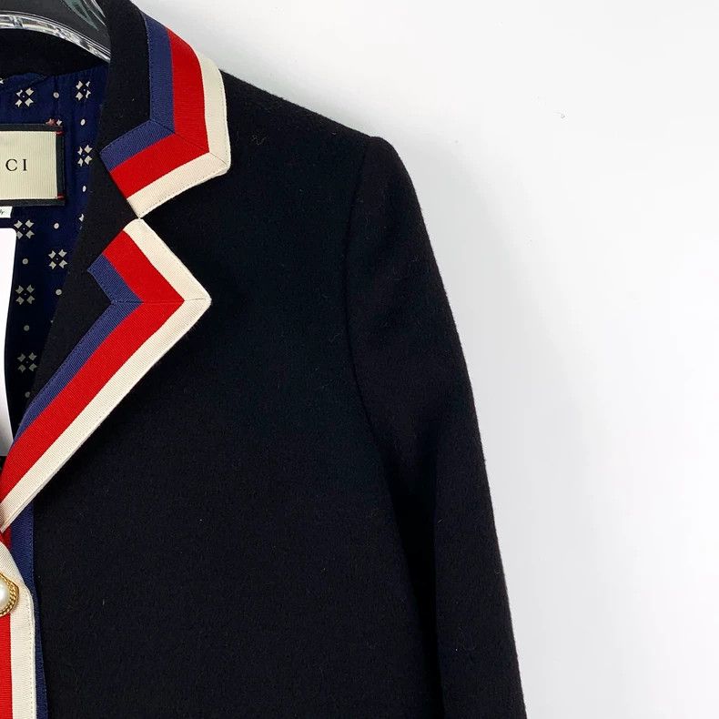 Gucci Gucci Black striped wool lapel single-breasted long-sleeve Size XS / US 0-2 / IT 36-38 - 3 Thumbnail