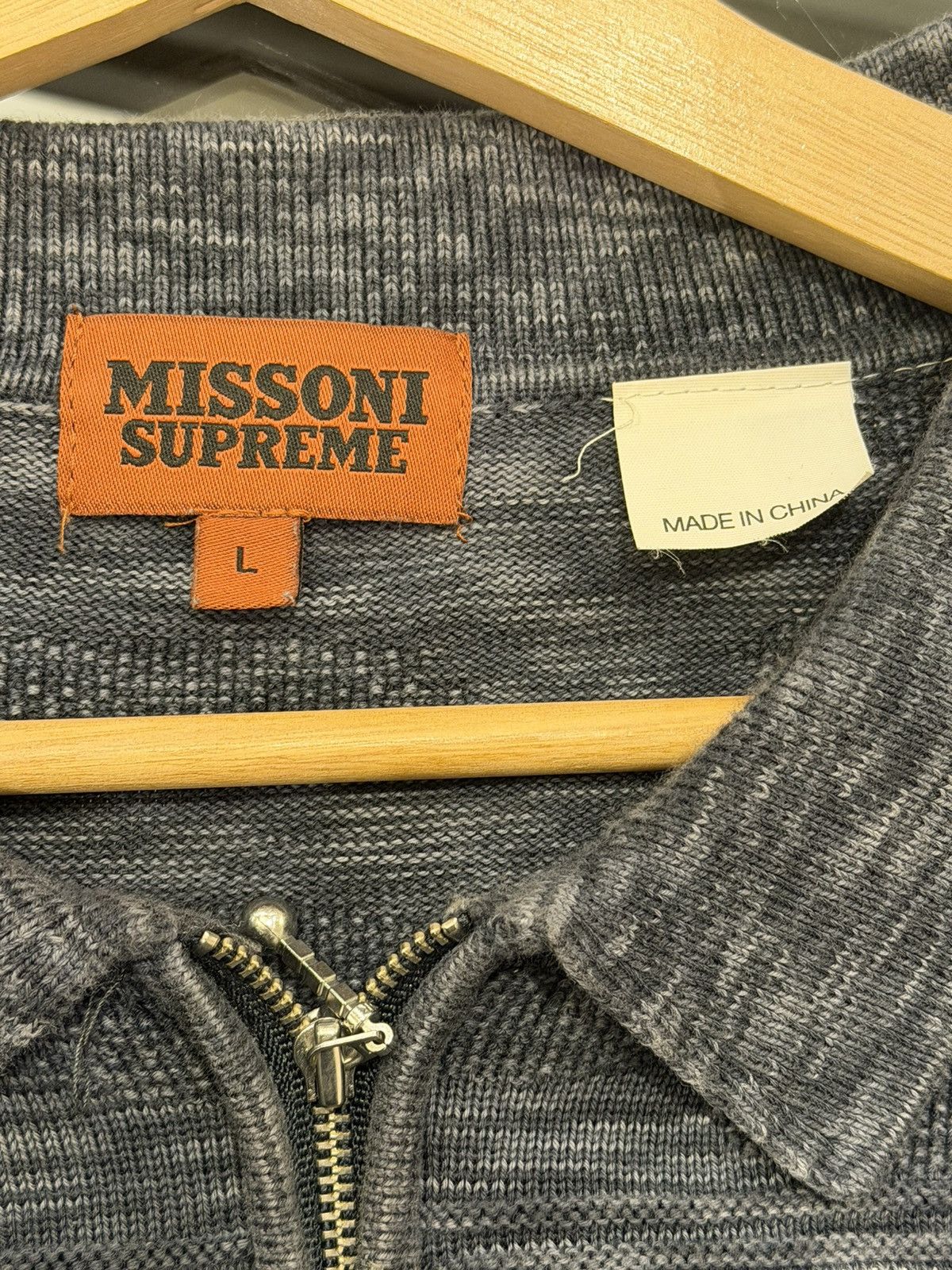 Missoni × Supreme Missoni x Supreme Zip Long Sleeve Polo - Black Size US L / EU 52-54 / 3 - 3 Thumbnail