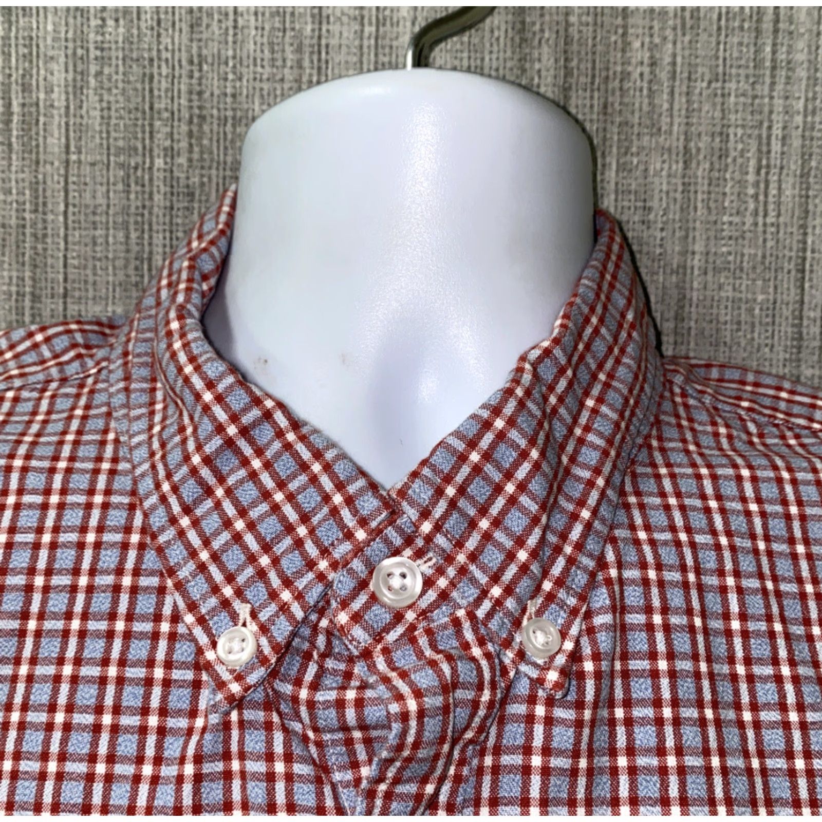 J.Crew J.Crew Mens Long Sleeve Button-Up Shirt Size XL Red/Gray Check Cotton Casual Size US XL / EU 56 / 4 - 3 Thumbnail
