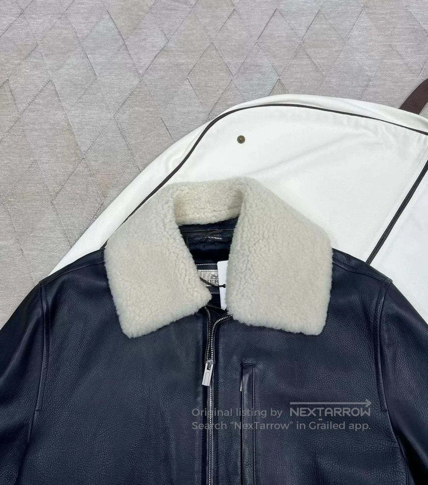 Hermes Hermes Pilot Leather Jacket with Fur Collar. Size US XL / EU 56 / 4 - 2 Thumbnail