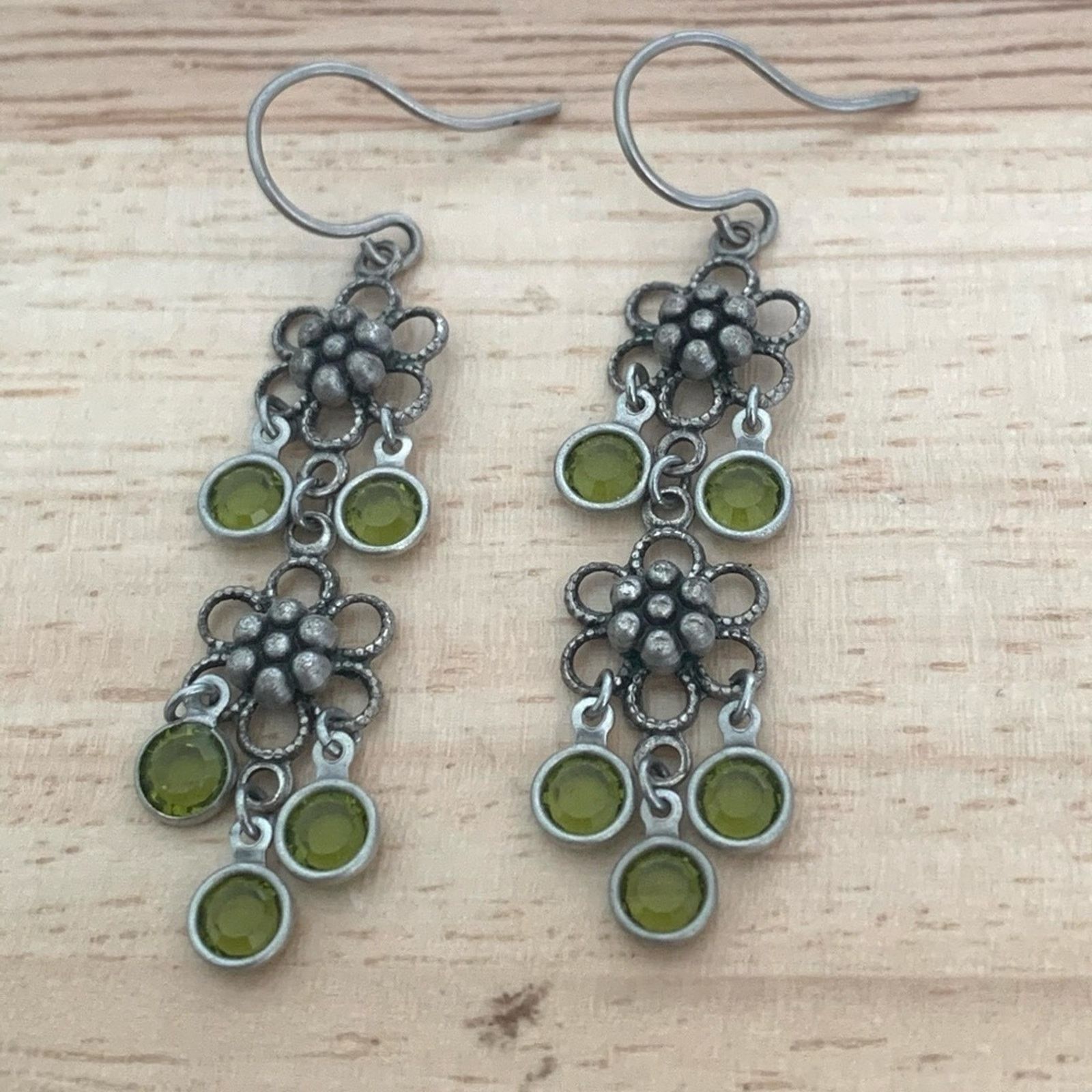 Other Green Gem Dangle Earrings Size ONE SIZE - 2 Thumbnail