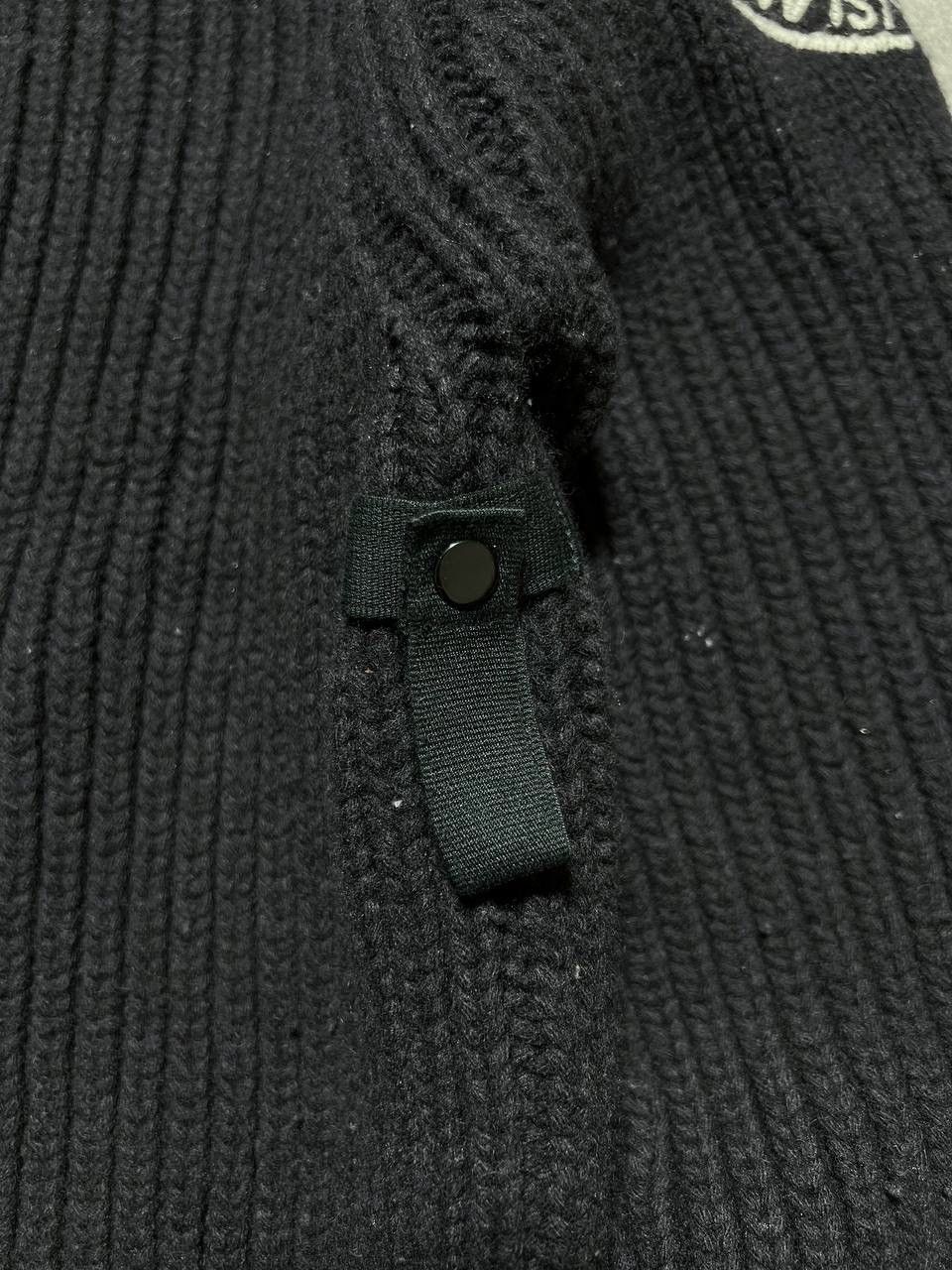 Stone Island Stone Island 2005 Heavyweight Wool Knit Spellout Cardigan Size US L / EU 52-54 / 3 - 4 Thumbnail