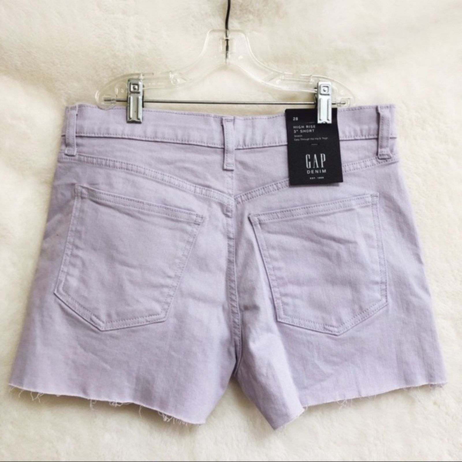 Gap GAP Light Lavender High Rise 3" Denim Shorts Size 25" / US 0 / IT 36 - 7 Thumbnail