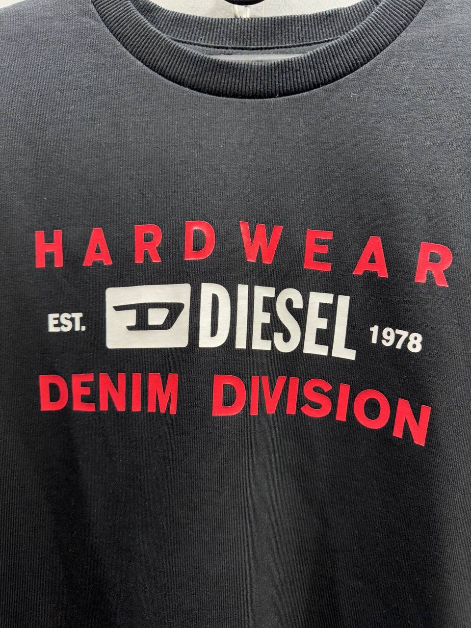 Diesel DIESEL Men’s Crew Neck Sweatshirt Black Denim Division Size US L / EU 52-54 / 3 - 2 Thumbnail