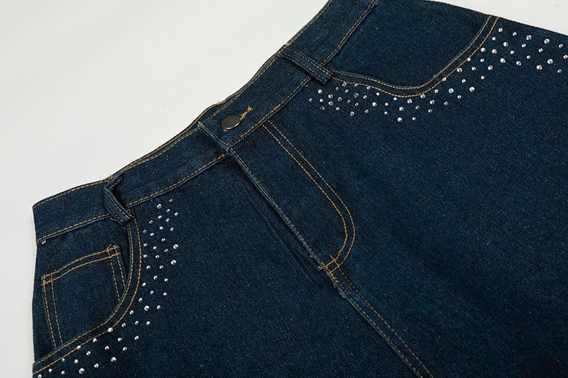 Jean American-style men's retro loose-fitting rhinestone jeans Size US 32 / EU 48 - 3 Thumbnail