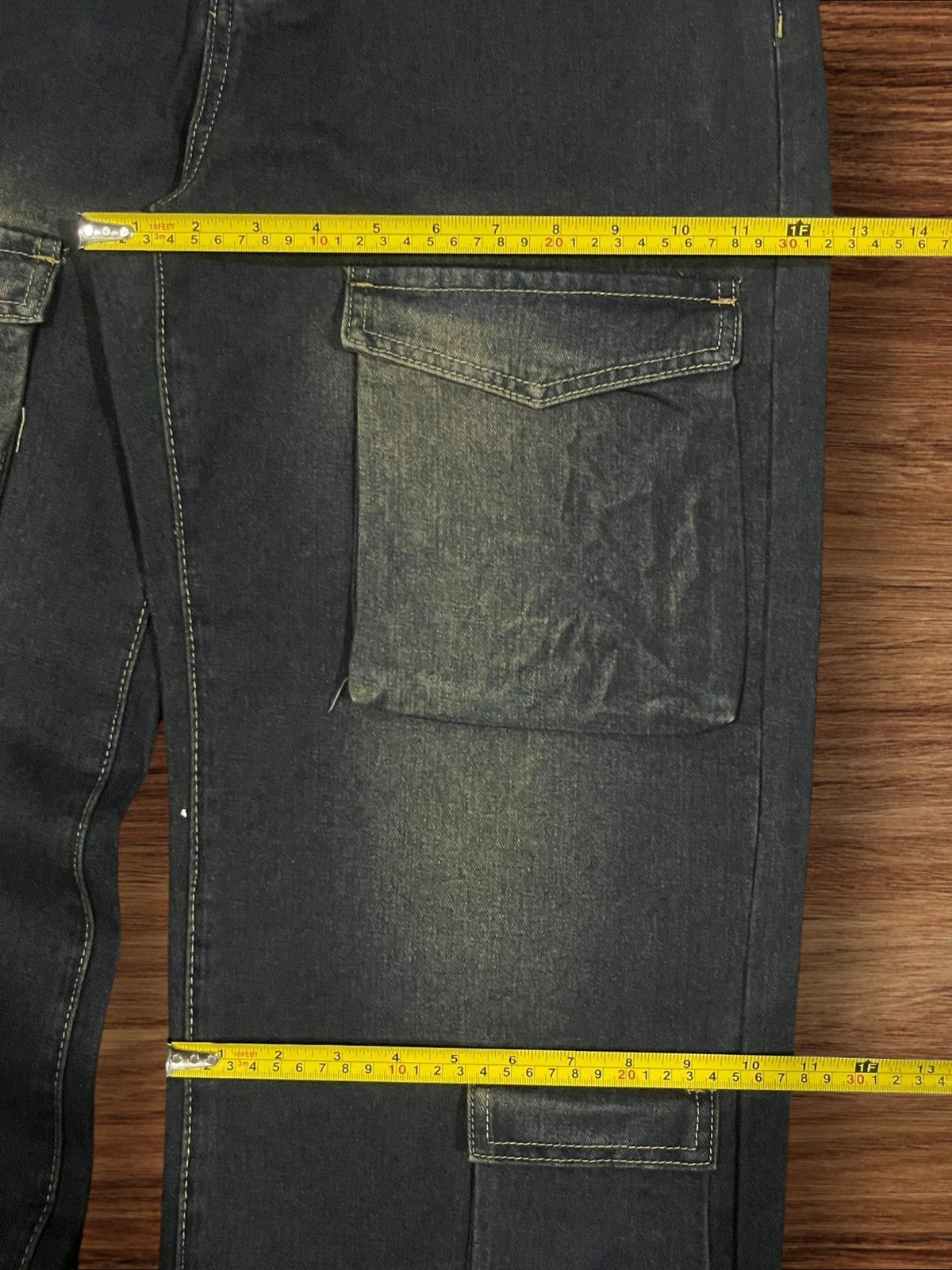 If Six Was Nine × Le Grande Bleu (L.G.B.) × Tornado Mart Vintage Hip Hop Style Multiple Pocket Blue Mud Washed Jeans Size US 30 / EU 46 - 16 Thumbnail