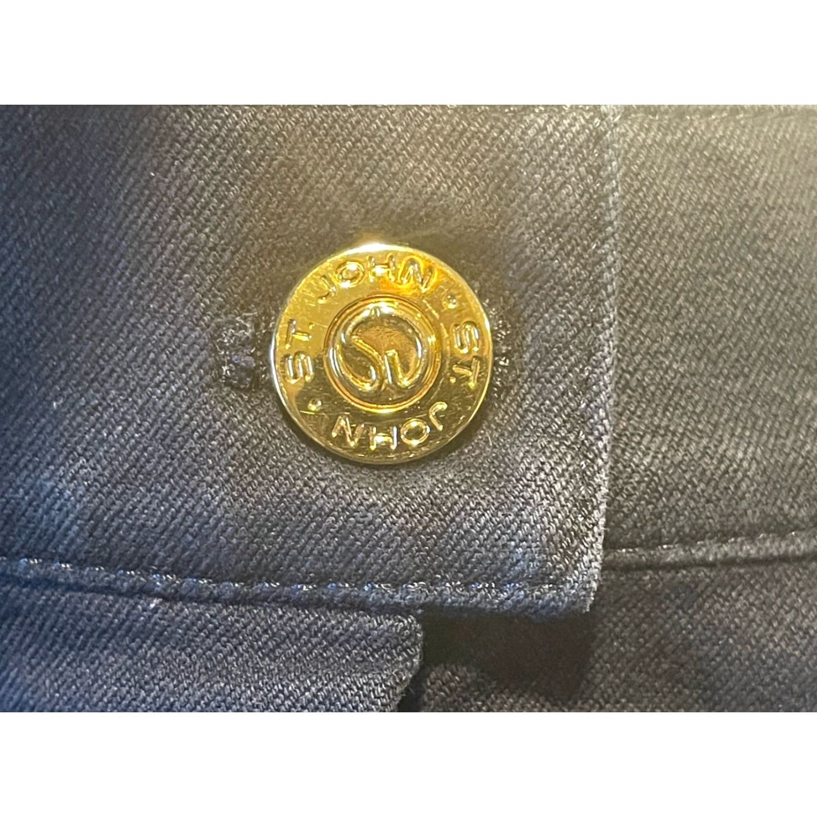 Vintage St John Sport Pants Womens 6 Blue Straight Leg Designer Gold Logo 29 X 28 Size 28" / US 6 / IT 42 - 3 Thumbnail