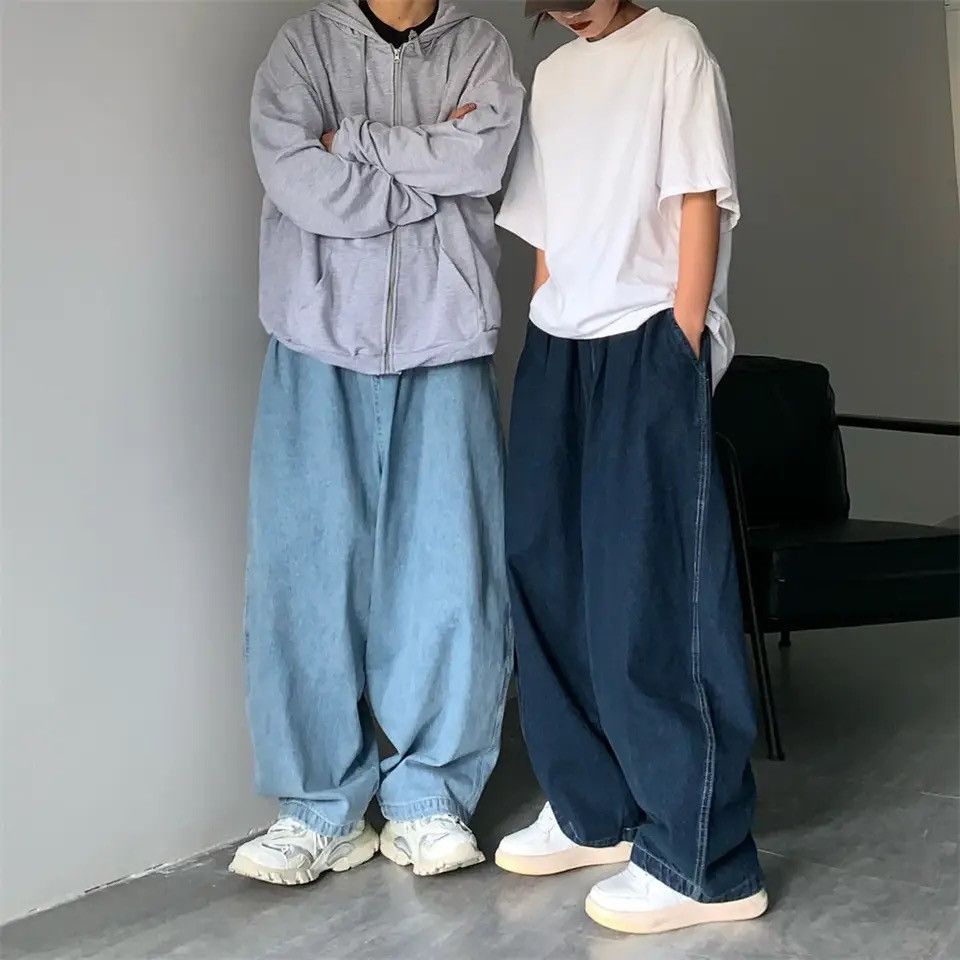 Vintage Cargo pants wide legs baggy jeans Korean loose straight y2k Size US 32 / EU 48 - 5 Thumbnail