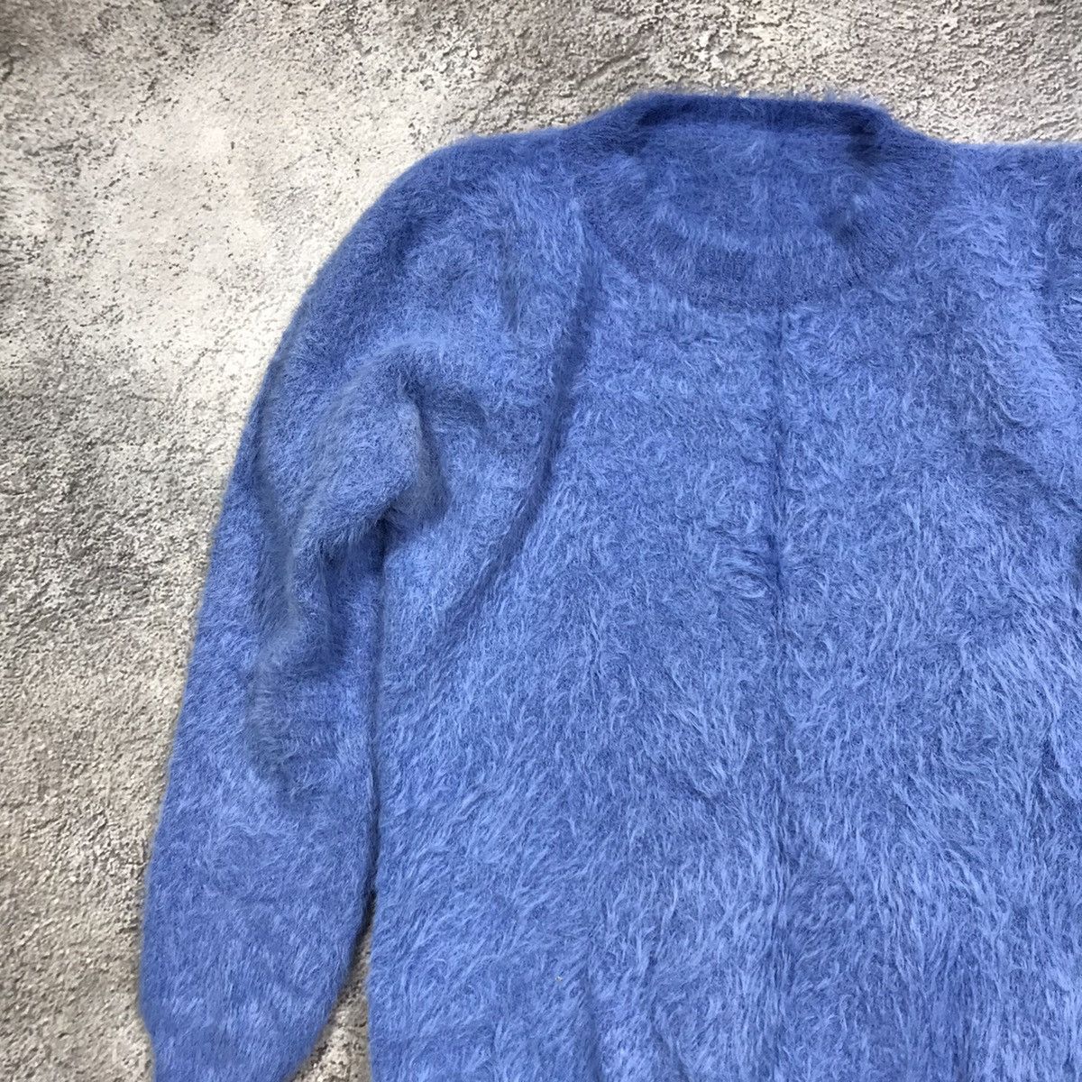 Vintage Vintage 90s Oversized Mohair Knit Sweater Grunge Blue Logo S Size S / US 4 / IT 40 - 2 Thumbnail