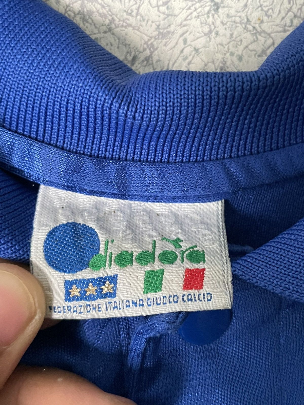 Diadora × Vintage Italy 1993 - 1994 Home football Diadora Match Worn shirt Size US L / EU 52-54 / 3 - 9 Thumbnail