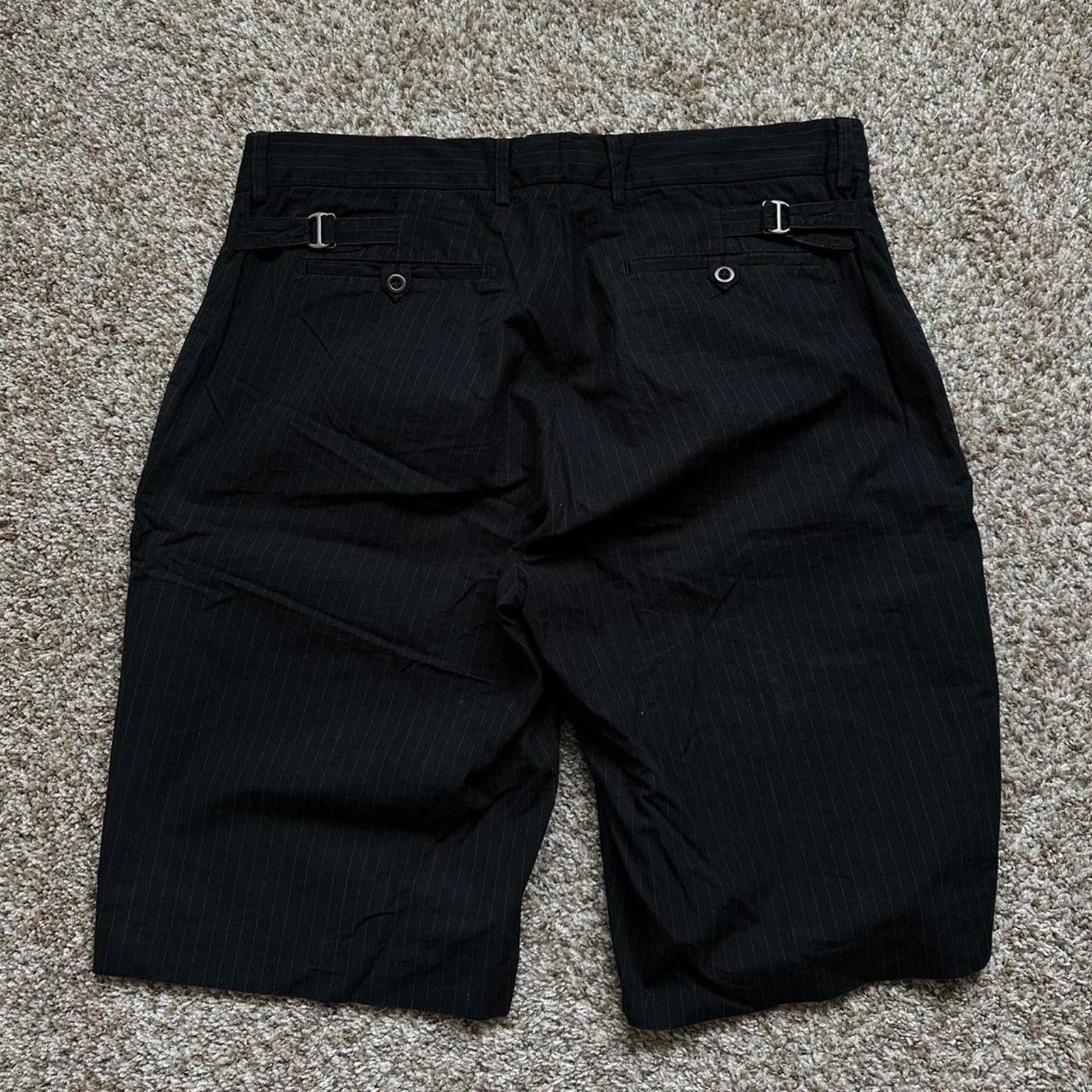 Polo Ralph Lauren Vintage Polo Ralph PinStripe Buckle Back Black Dress Shorts Size US 34 / EU 50 - 2 Thumbnail