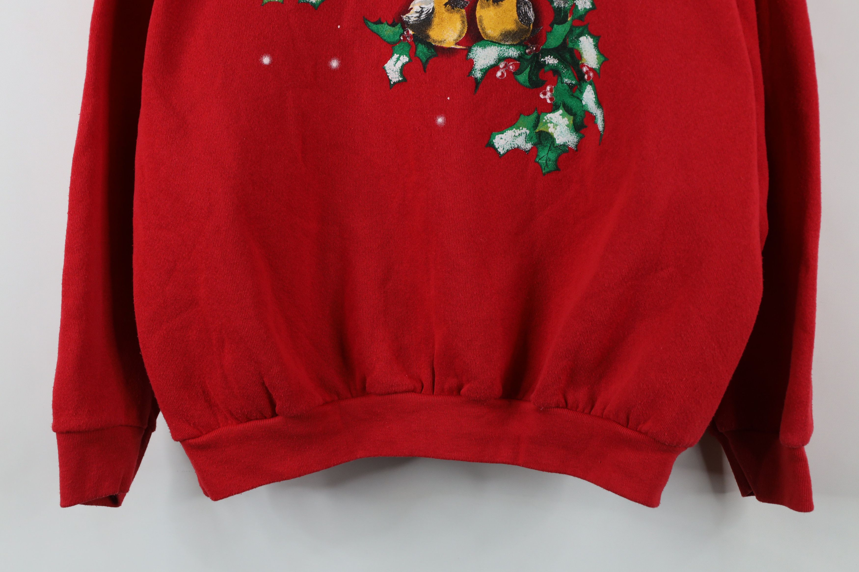 Vintage Vintage 90s Streetwear Christmas Mistletoe Birds Sweatshirt Size L / US 10 / IT 46 - 3 Thumbnail