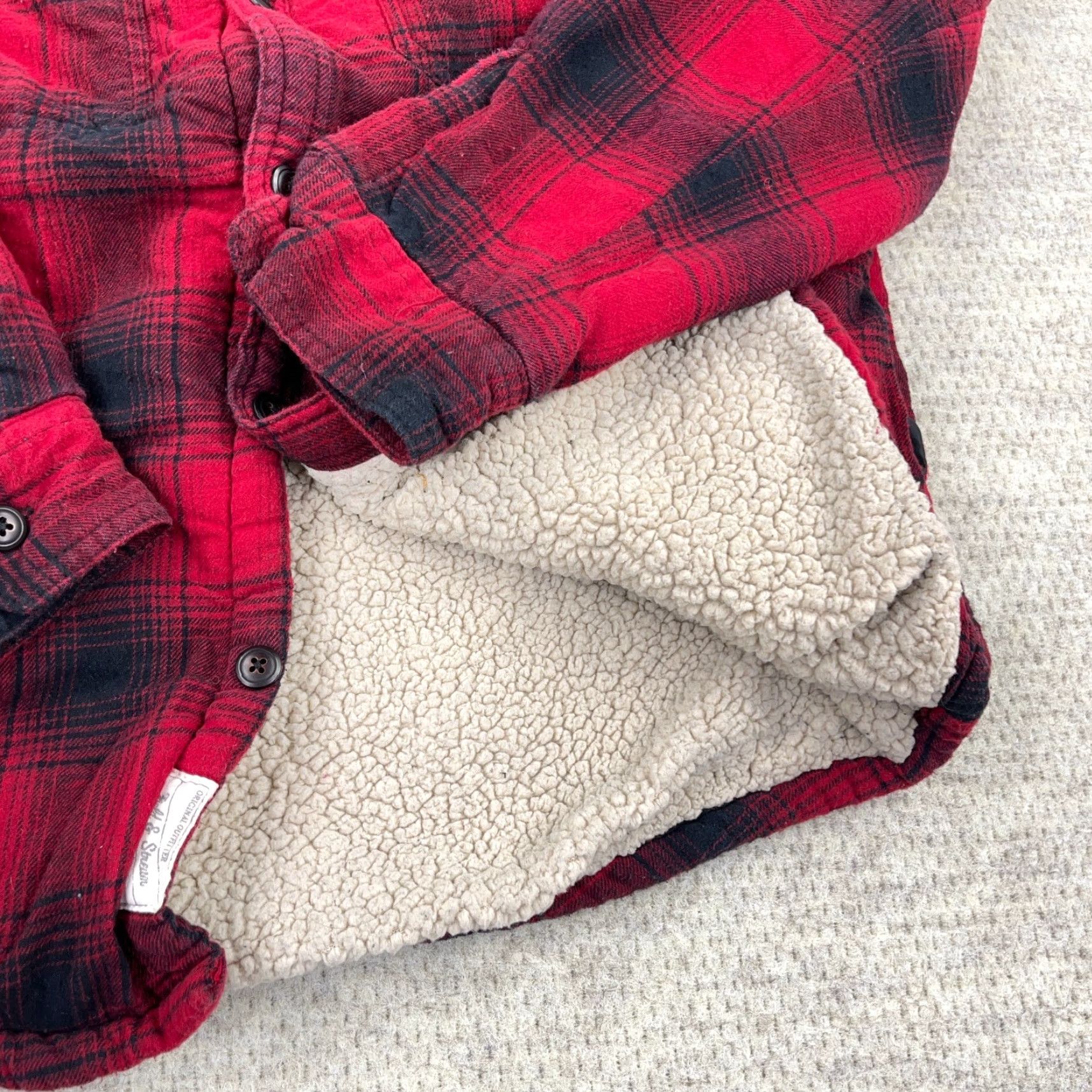 Vintage Field & Stream Shirt Jacket Men S Red Plaid Flannel Lined Quilted Mid-Length Jacket Size US S / EU 44-46 / 1 - 4 Thumbnail