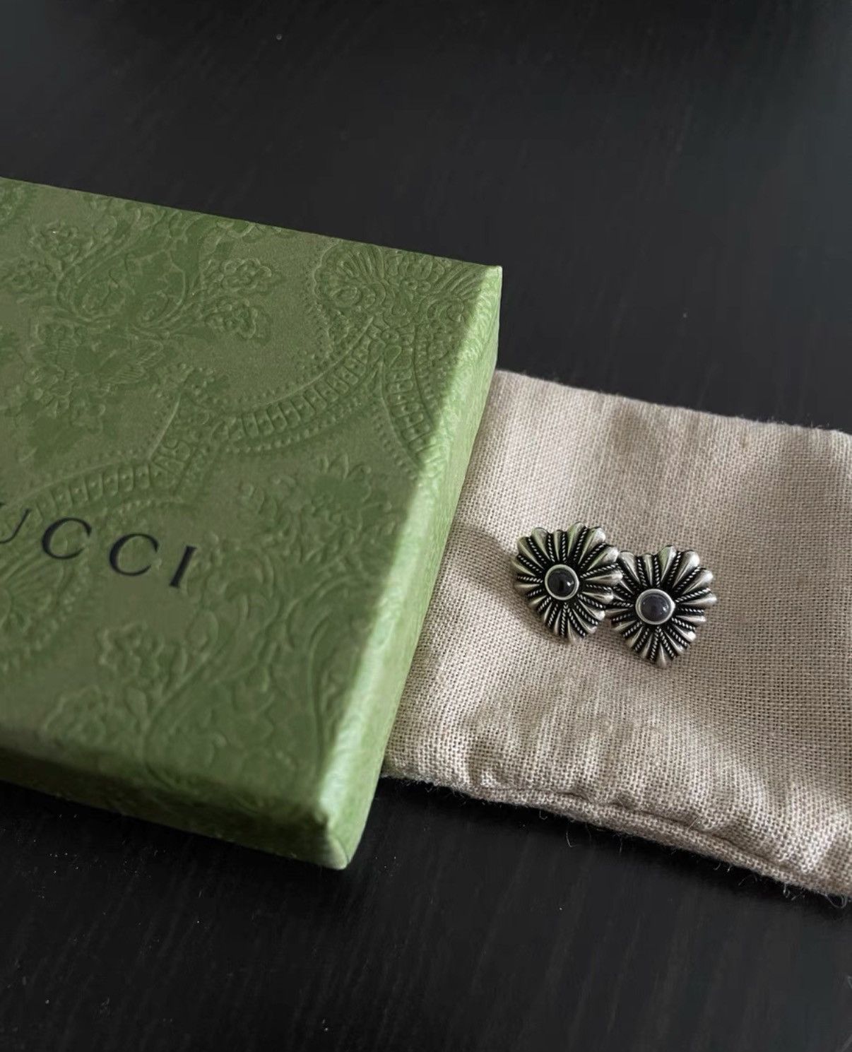 Gucci Gucci 925 Sterling Silver Heart Stud Earrings Size ONE SIZE - 3 Thumbnail