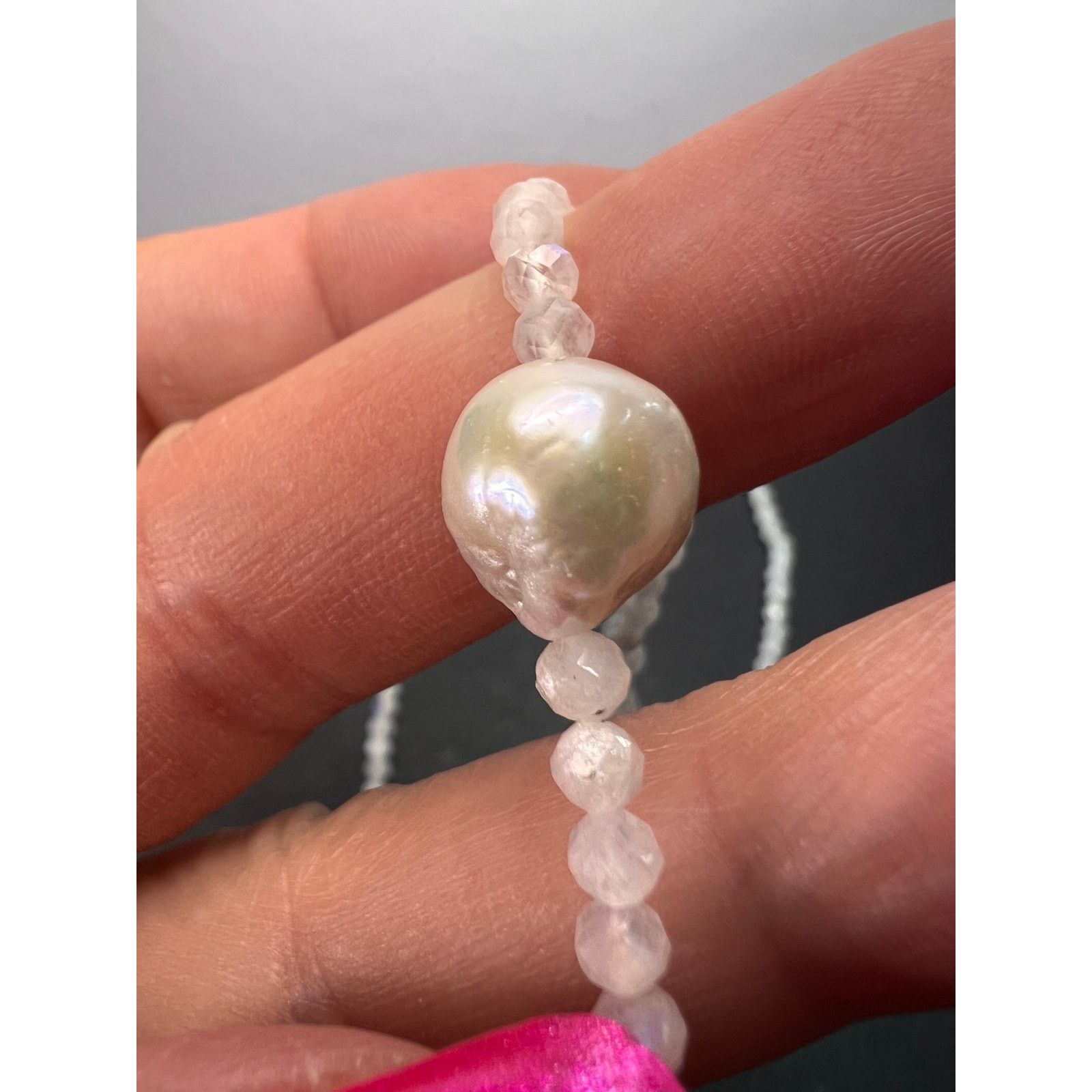 Other Rainbow moonstone and pearl necklace with sterling clasp Size ONE SIZE - 8 Thumbnail